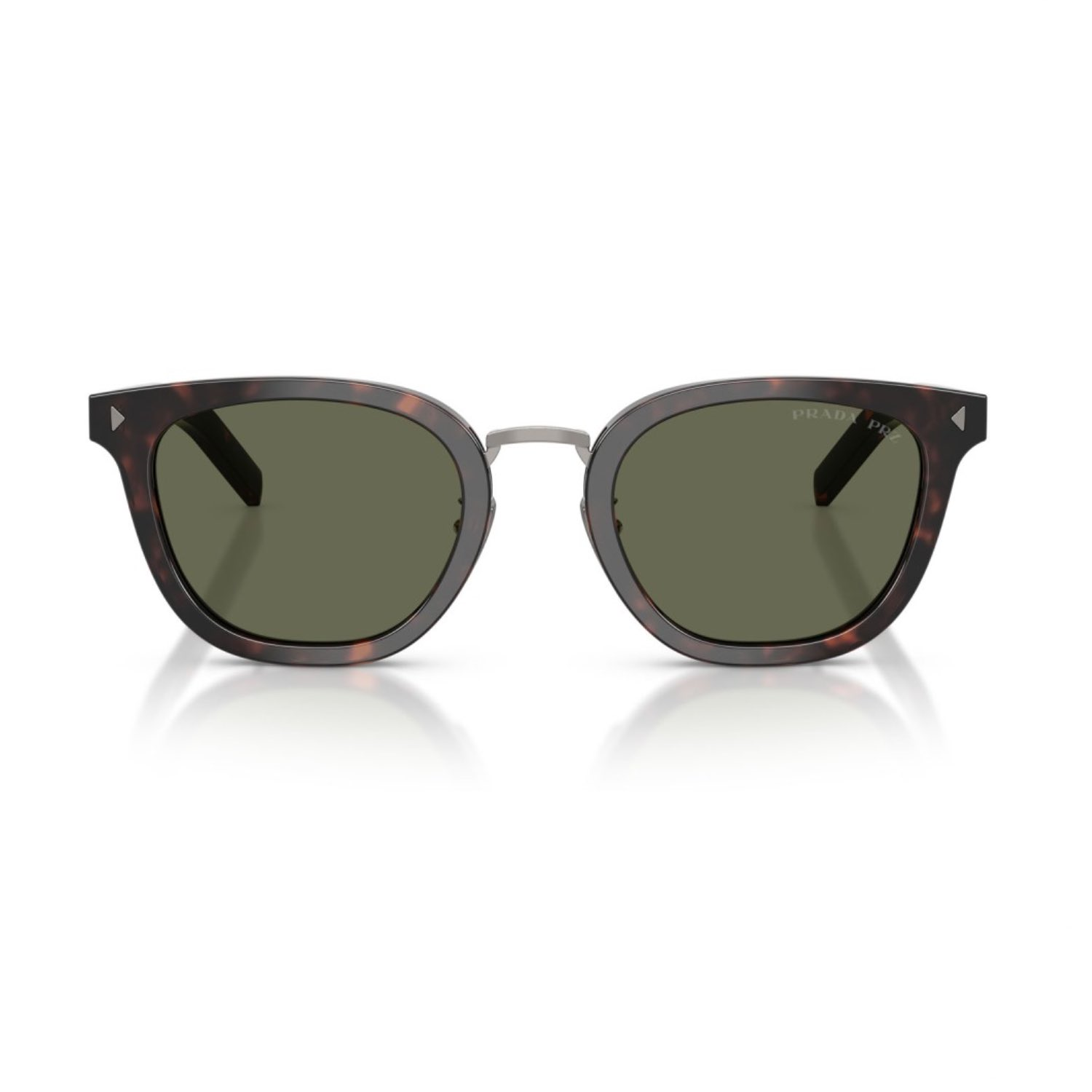 Prada PR C01SD 17N03R 52 Unisex Polarize Aynalı Kırçıllı Kahverengi Oval Kemik Güneş Gözlüğü