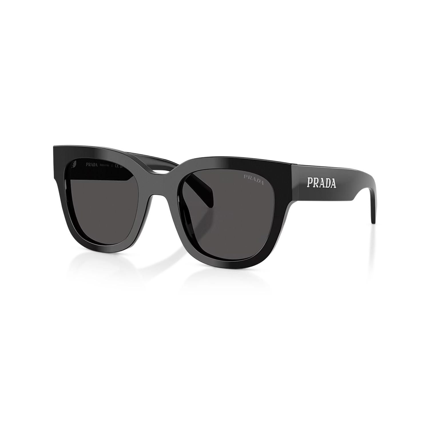 Prada PR C04S 16K08Z 52 Unisex Kare Siyah Kemik Güneş Gözlüğü