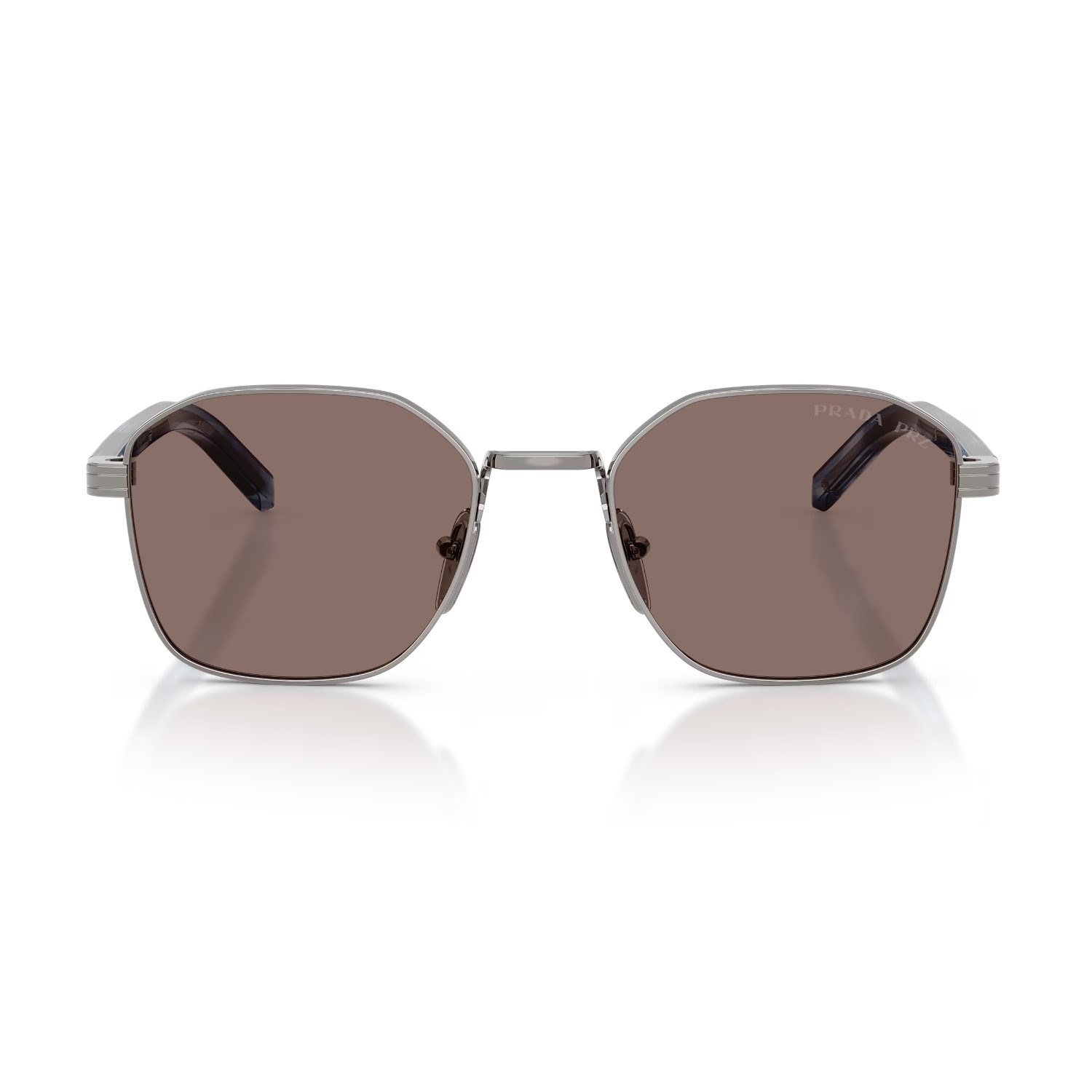 Prada PR C50S 5AV05C 53 Unisex Polarize Geometrik Gun Metal Güneş Gözlüğü