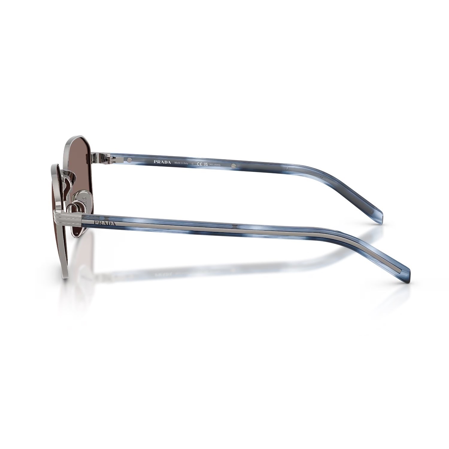 Prada PR C50S 5AV05C 53 Unisex Polarize Geometrik Gun Metal Güneş Gözlüğü