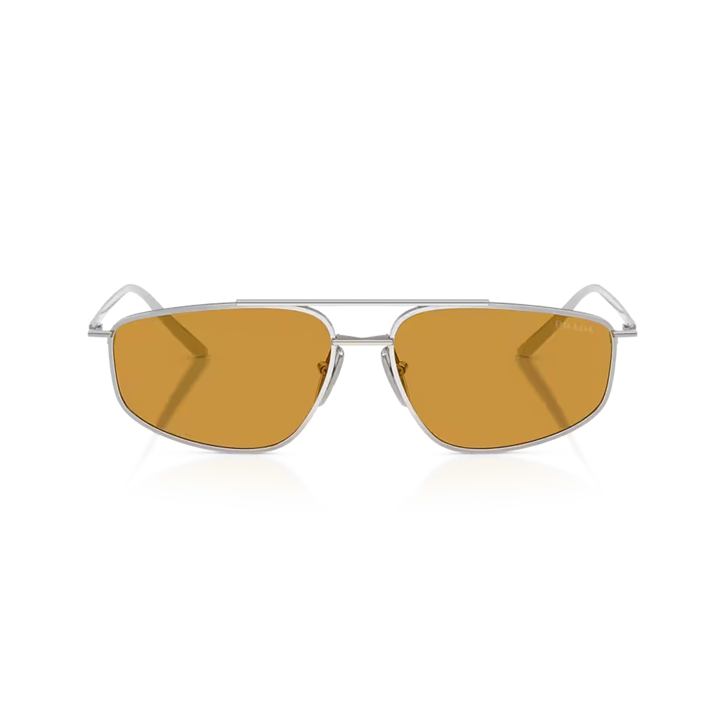 Prada PR C51S 1BC50P 58 Unisex Geometrik Gümüş Metal Güneş Gözlüğü