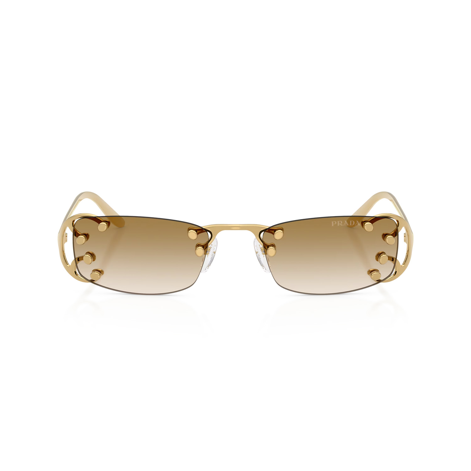 Prada PR C57S 29H30V 52 Unisex Dikdörtgen Gold Degrade Metal Güneş Gözlüğü