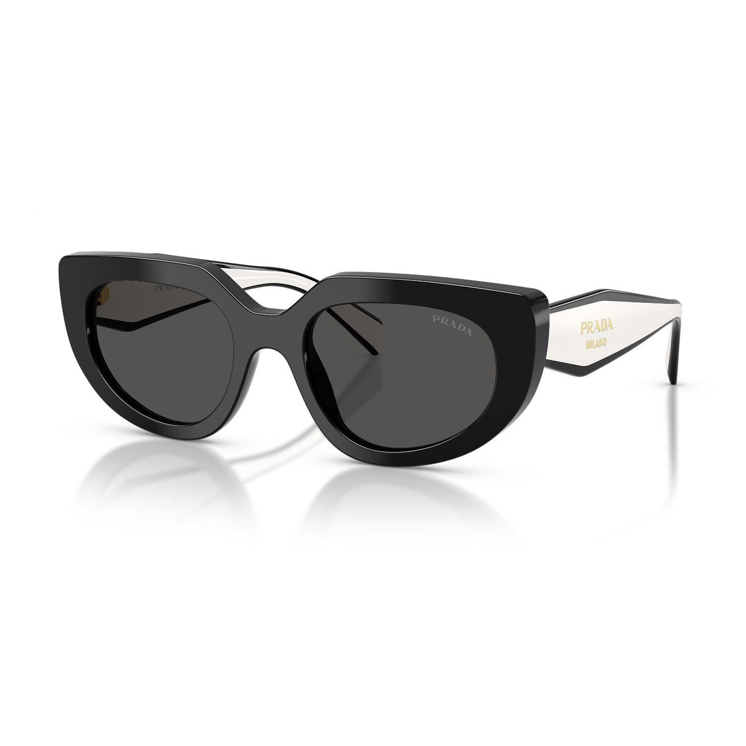 Prada PR D02S 20G08Z 53 Kadın Oval Siyah Kemik Güneş Gözlüğü