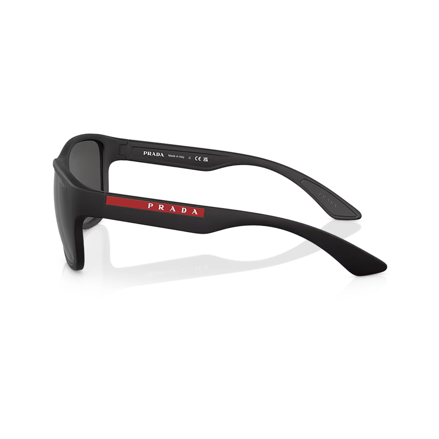 Prada PS 01US DG05S0 59 Linea Rossa Erkek Dikdörtgen Siyah Kemik Güneş Gözlüğü