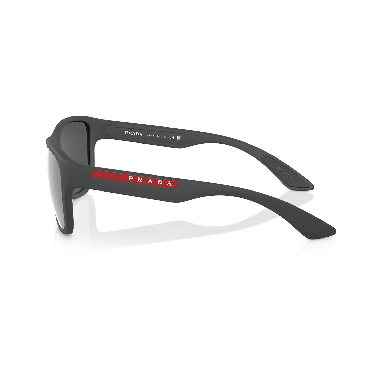 Prada PS 01US UFK5L0 59 Linea Rossa Erkek Dikdörtgen Aynalı Gri Kemik Güneş Gözlüğü