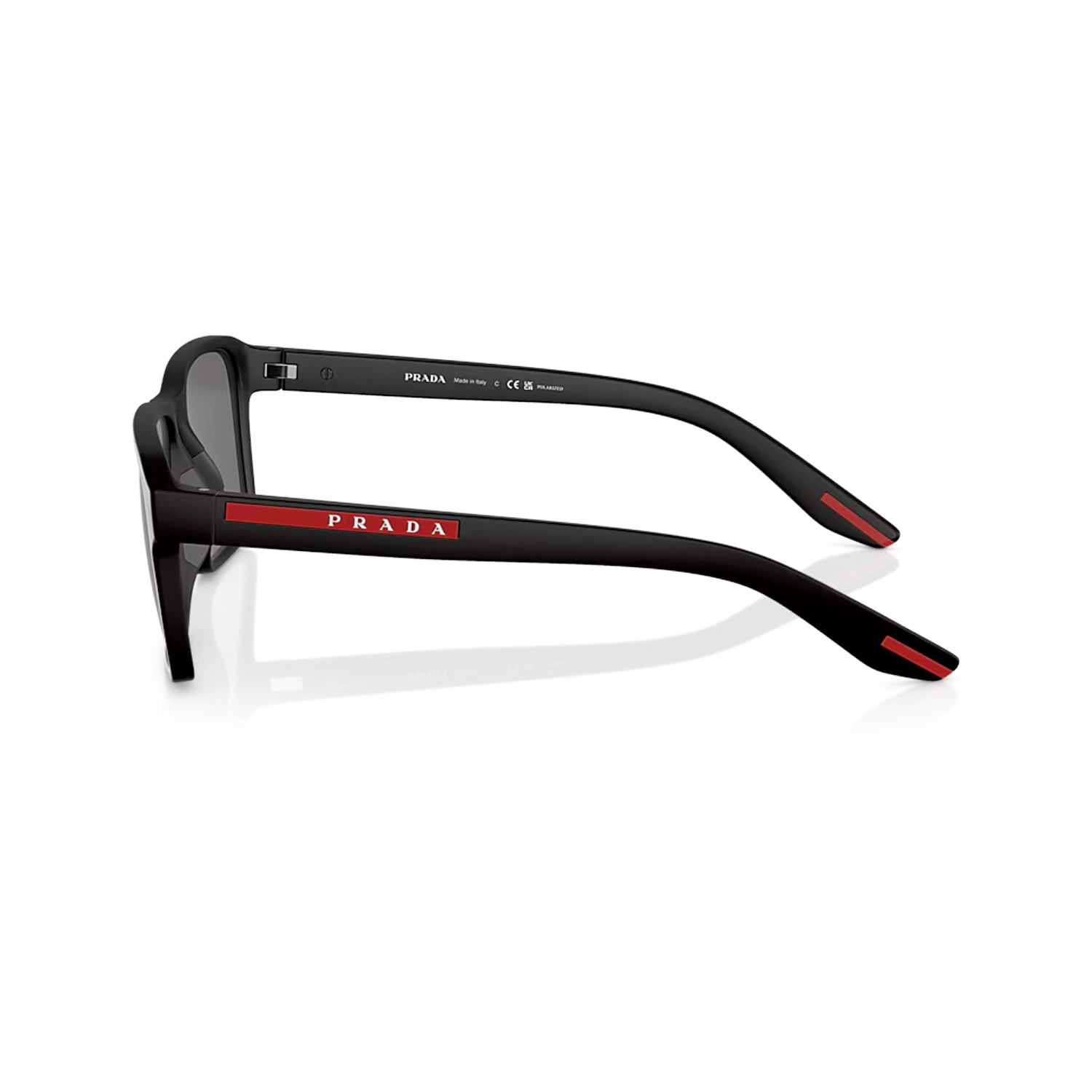 Prada PS 05YS DG002G 58 Linea Rossa Erkek Polarize Dikdörtgen Siyah Kemik Güneş Gözlüğü