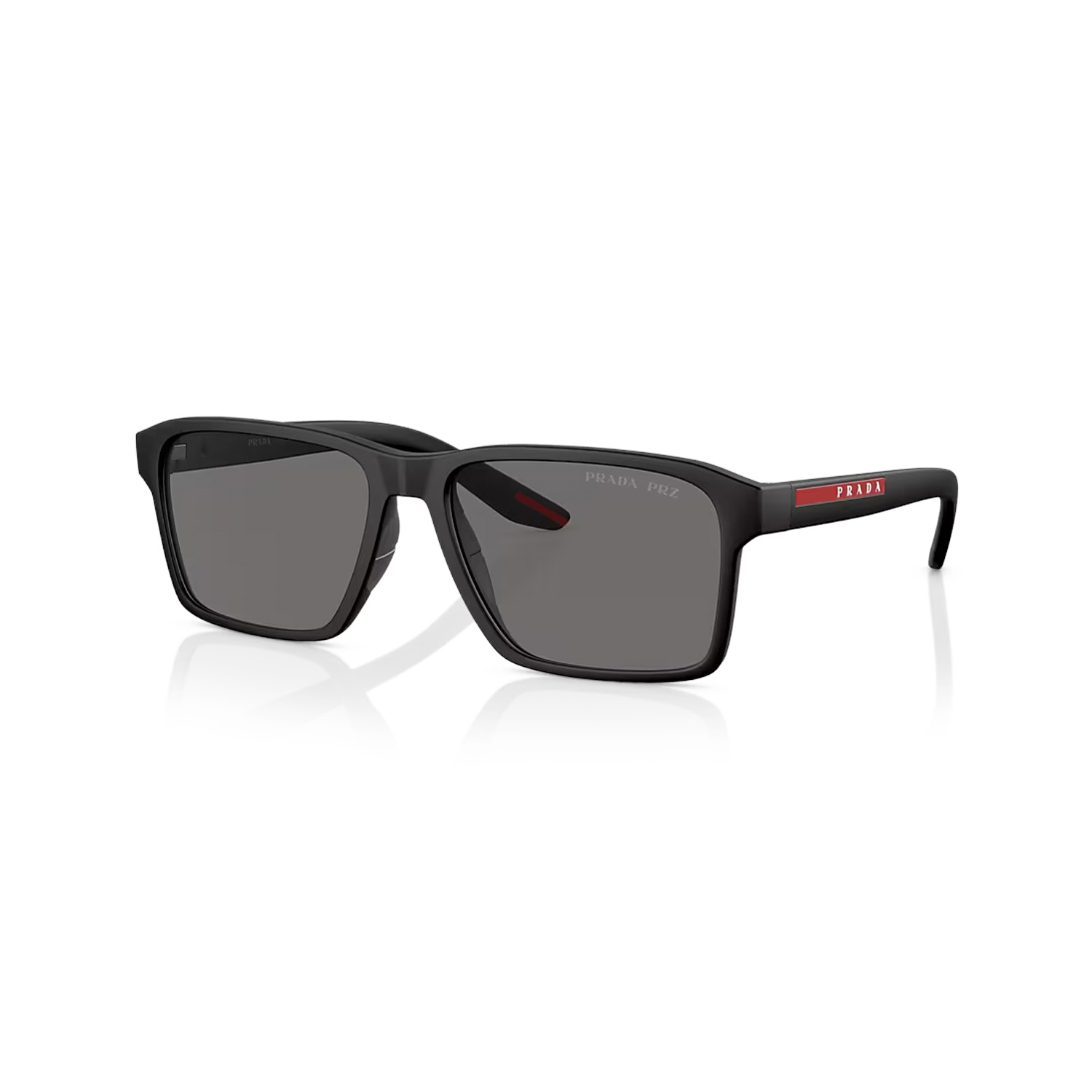 Prada PS 05YS DG002G 58 Linea Rossa Erkek Polarize Dikdörtgen Siyah Kemik Güneş Gözlüğü