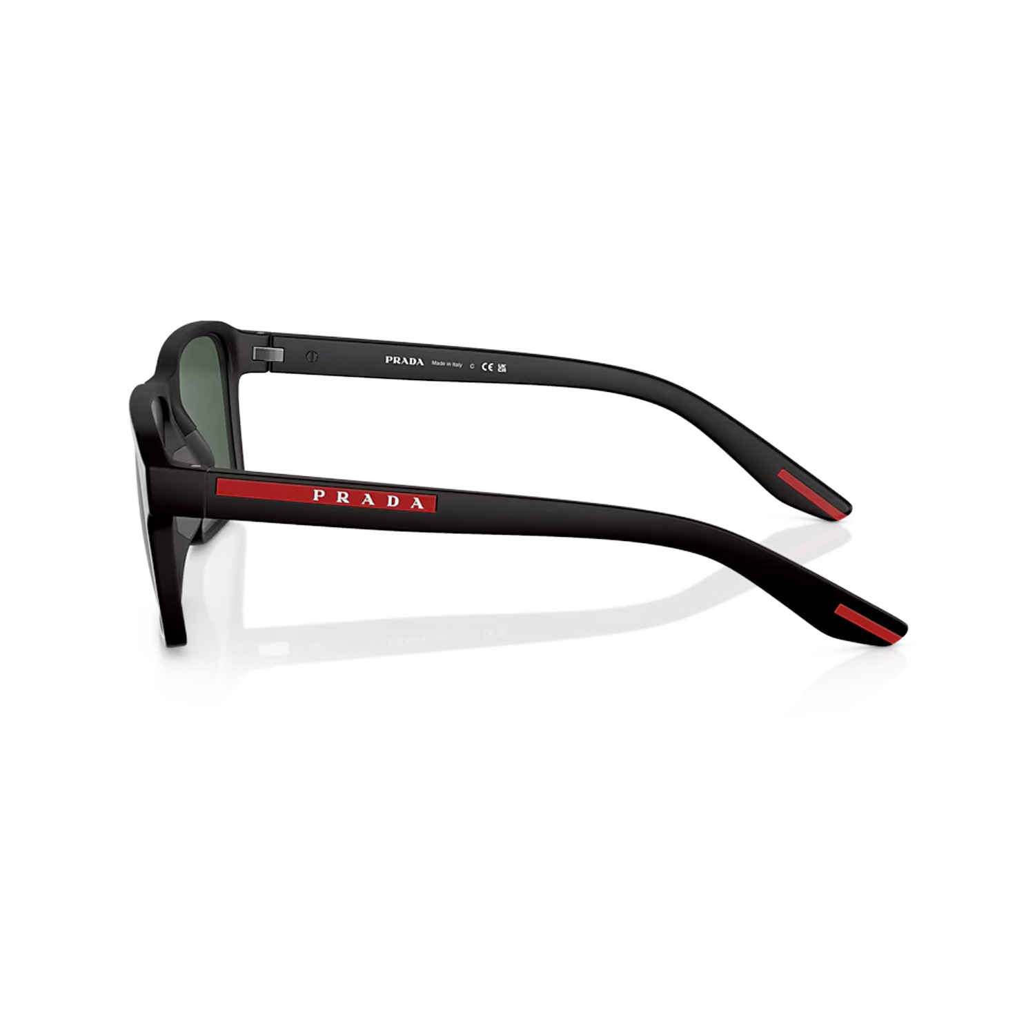 Prada PS 05YS DG006U 58 Linea Rossa Erkek Dikdörtgen Siyah Kemik Güneş Gözlüğü
