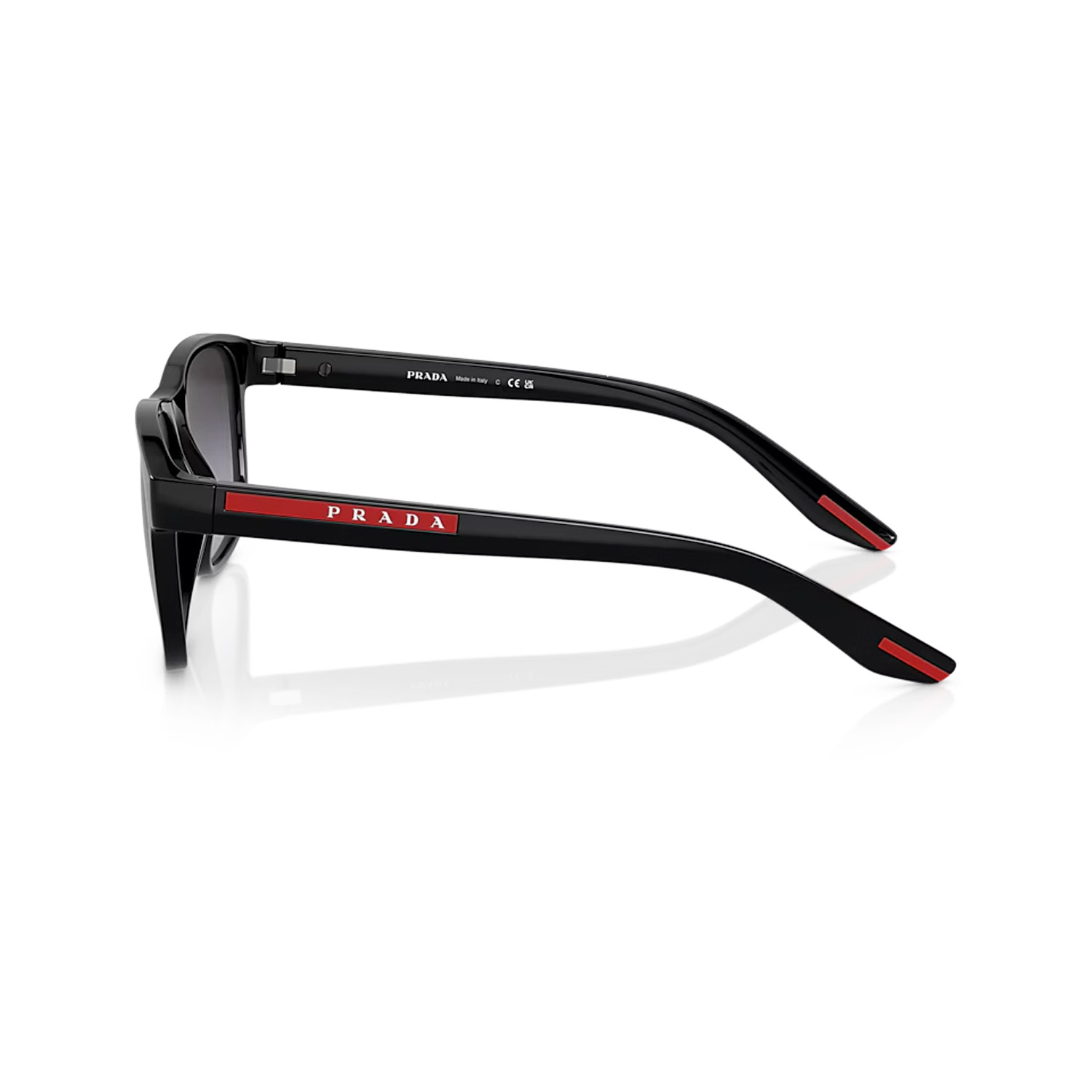 Prada PS 06YS 1AB09U 56 Linea Rossa Erkek Dikdörtgen Degrade Siyah Kemik Güneş Gözlüğü