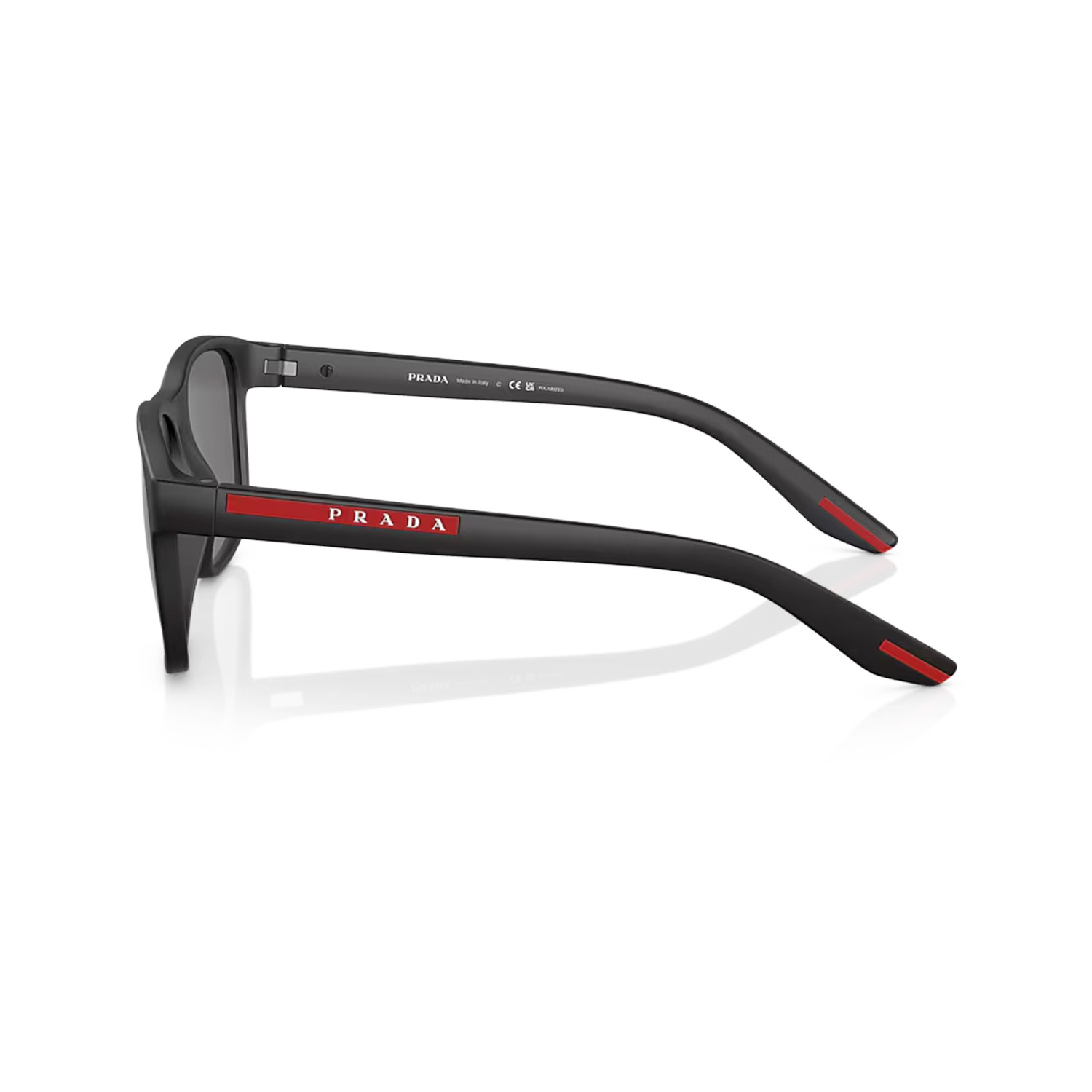 Prada PS 06YS DG002G 56 Linea Rossa Erkek Polarize Siyah Dikdörtgen Kemik Güneş Gözlüğü