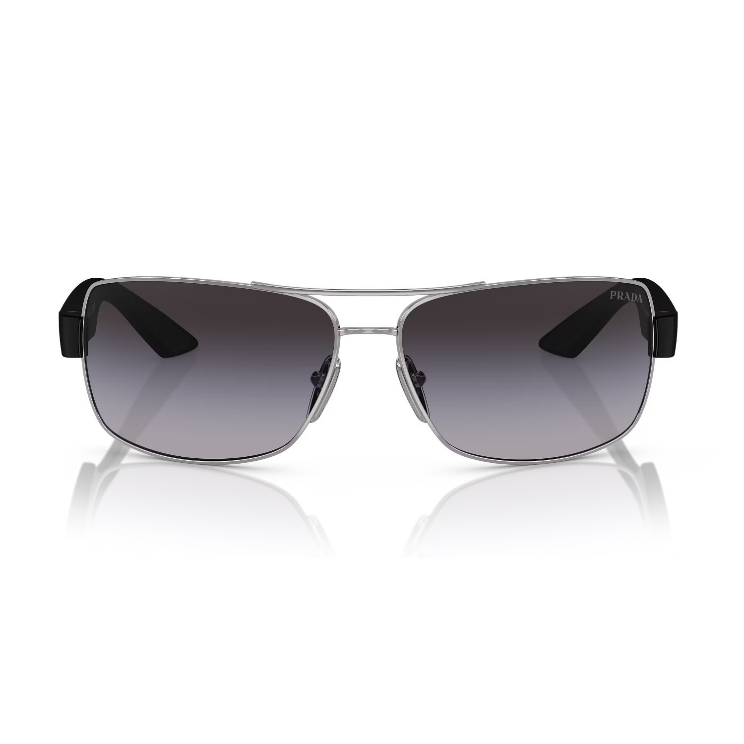 Prada PS 50ZS 1BC09U 56 Linea Rossa Erkek Yastık Gümüş Metal Güneş Gözlüğü
