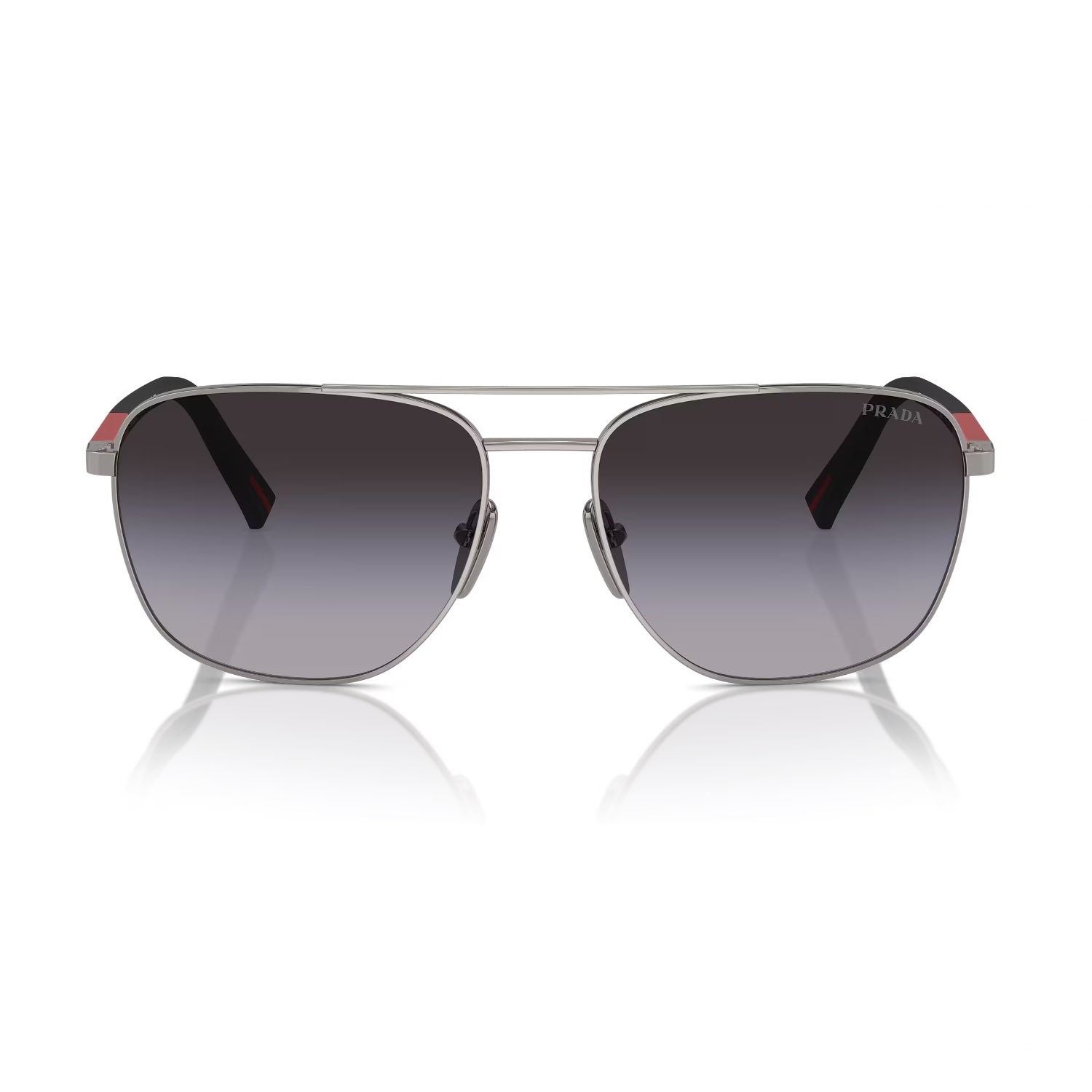 Prada PS 54ZS 5AV09U 60 Linea Rossa Erkek Geometrik Gun Metal Güneş Gözlüğü