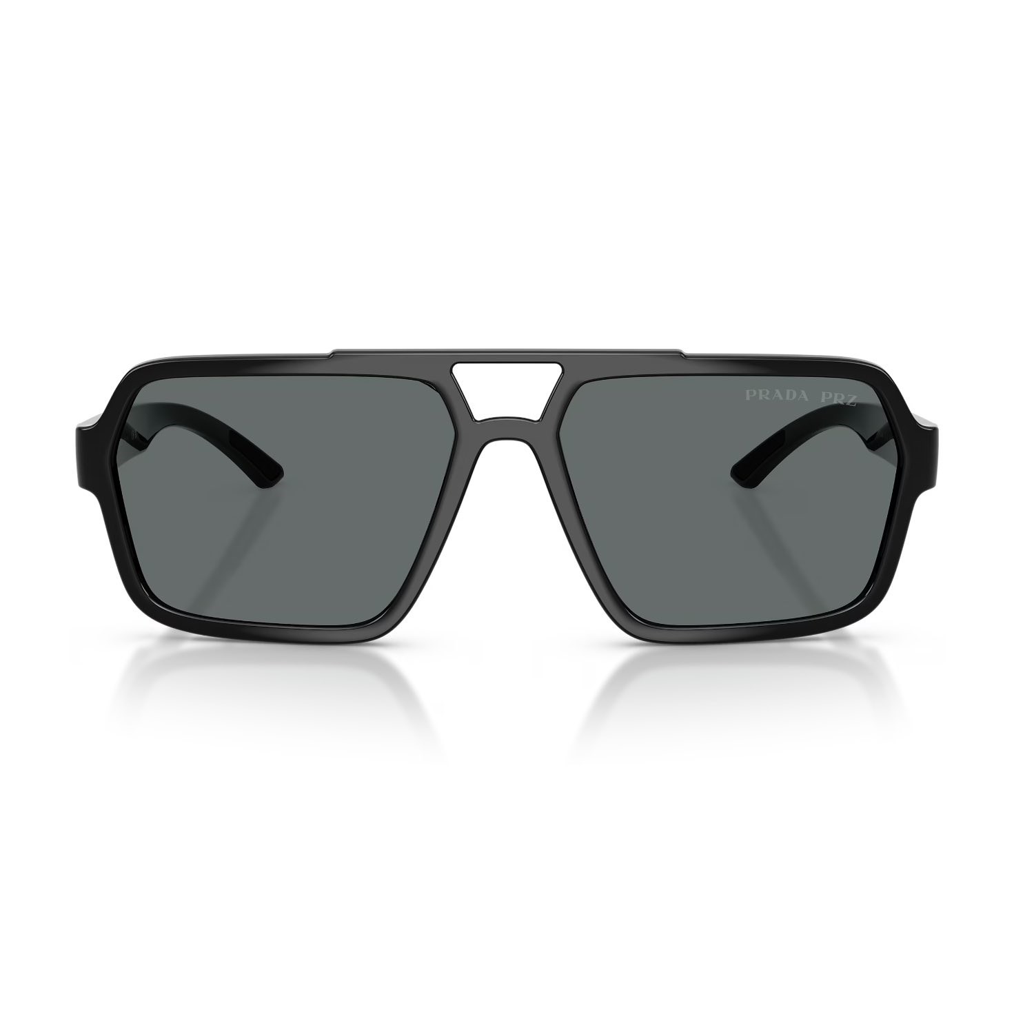 Prada PS A06S 1AB02G 59 Linea Rossa Erkek Polarize Geometrik Siyah Kemik Güneş Gözlüğü