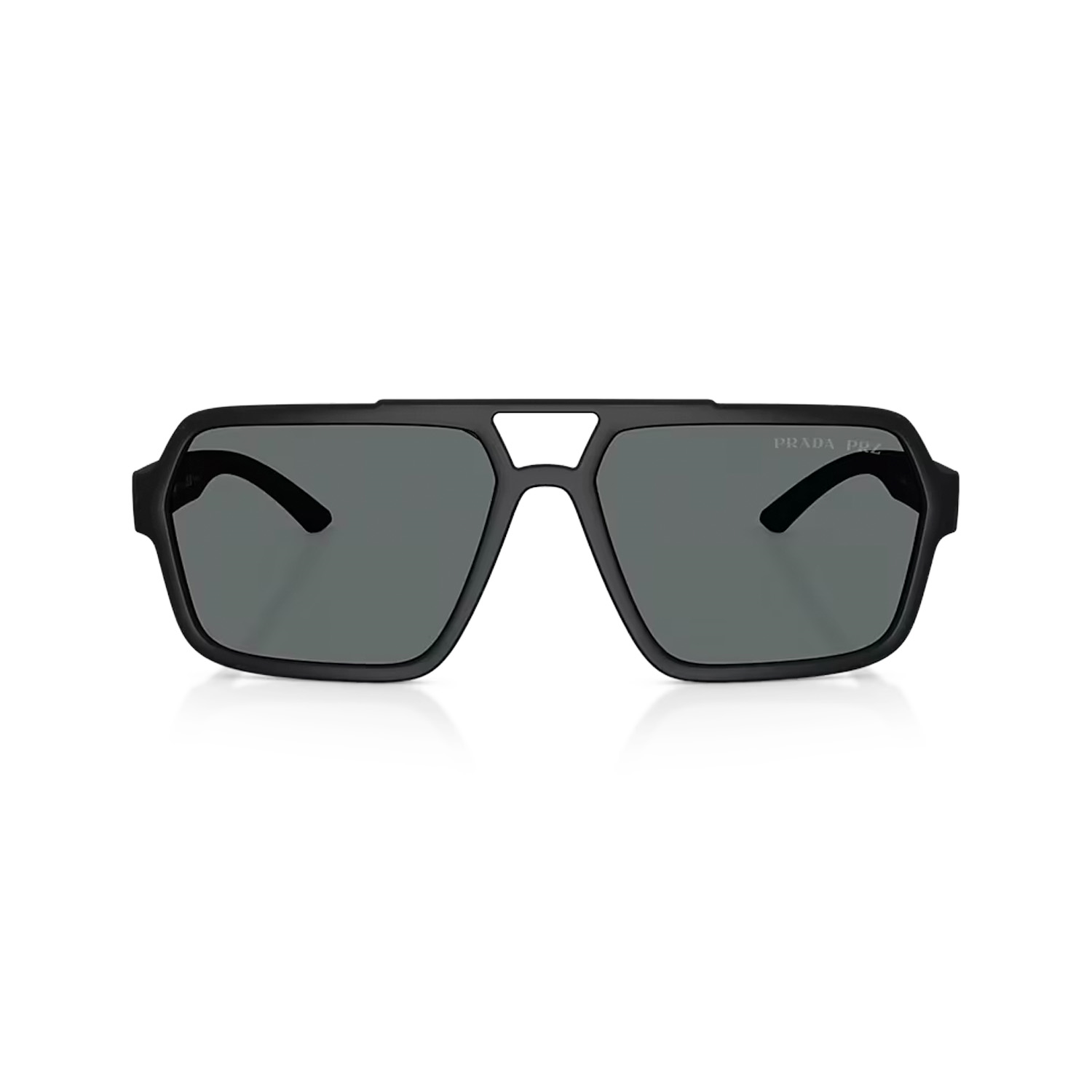 Prada PS A06S DG002G 59 Linea Rossa Erkek Polarize Geometrik Siyah Kemik Güneş Gözlüğü