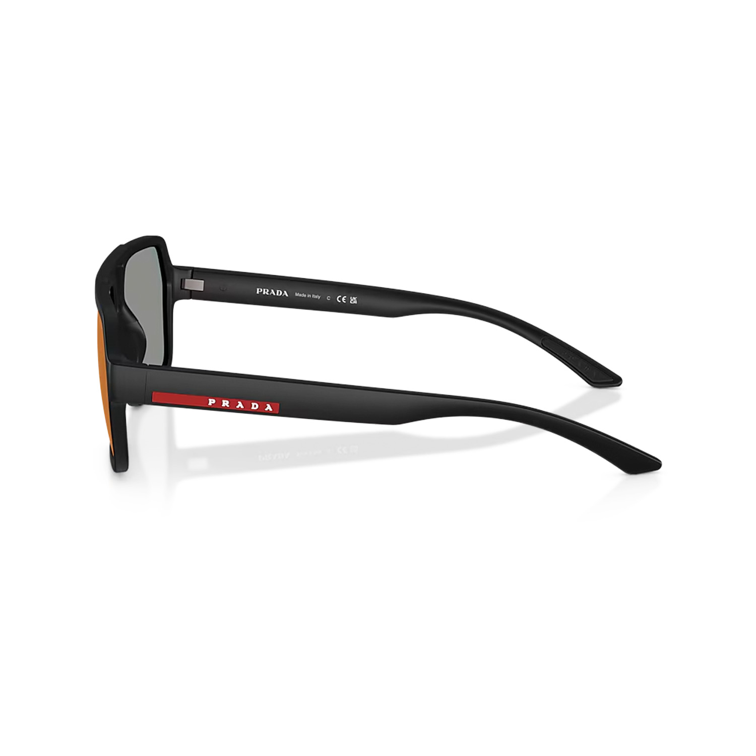 Prada PS A06S DG008F 59 Linea Rossa Erkek Geometrik Aynalı Siyah Kemik Güneş Gözlüğü