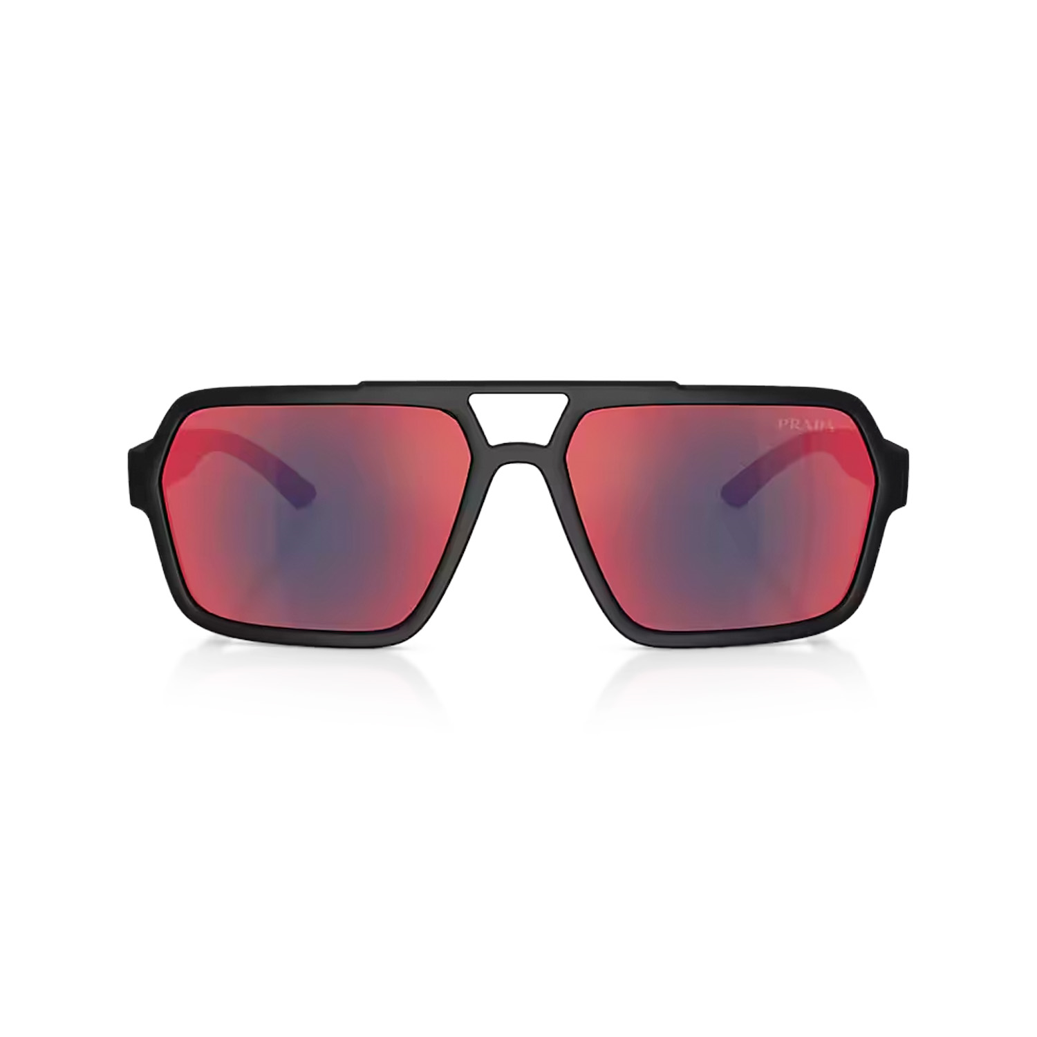 Prada PS A06S DG008F 59 Linea Rossa Erkek Geometrik Aynalı Siyah Kemik Güneş Gözlüğü