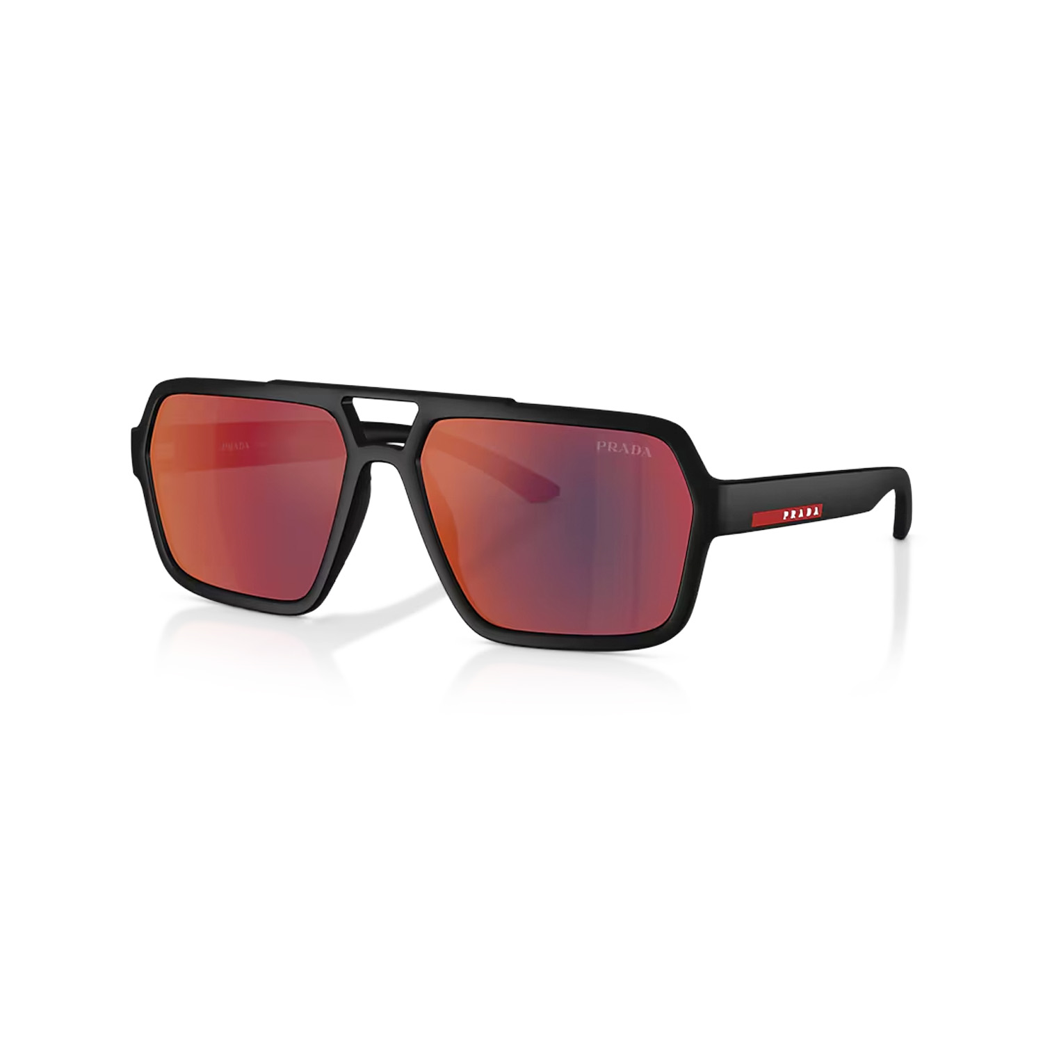 Prada PS A06S DG008F 59 Linea Rossa Erkek Geometrik Aynalı Siyah Kemik Güneş Gözlüğü
