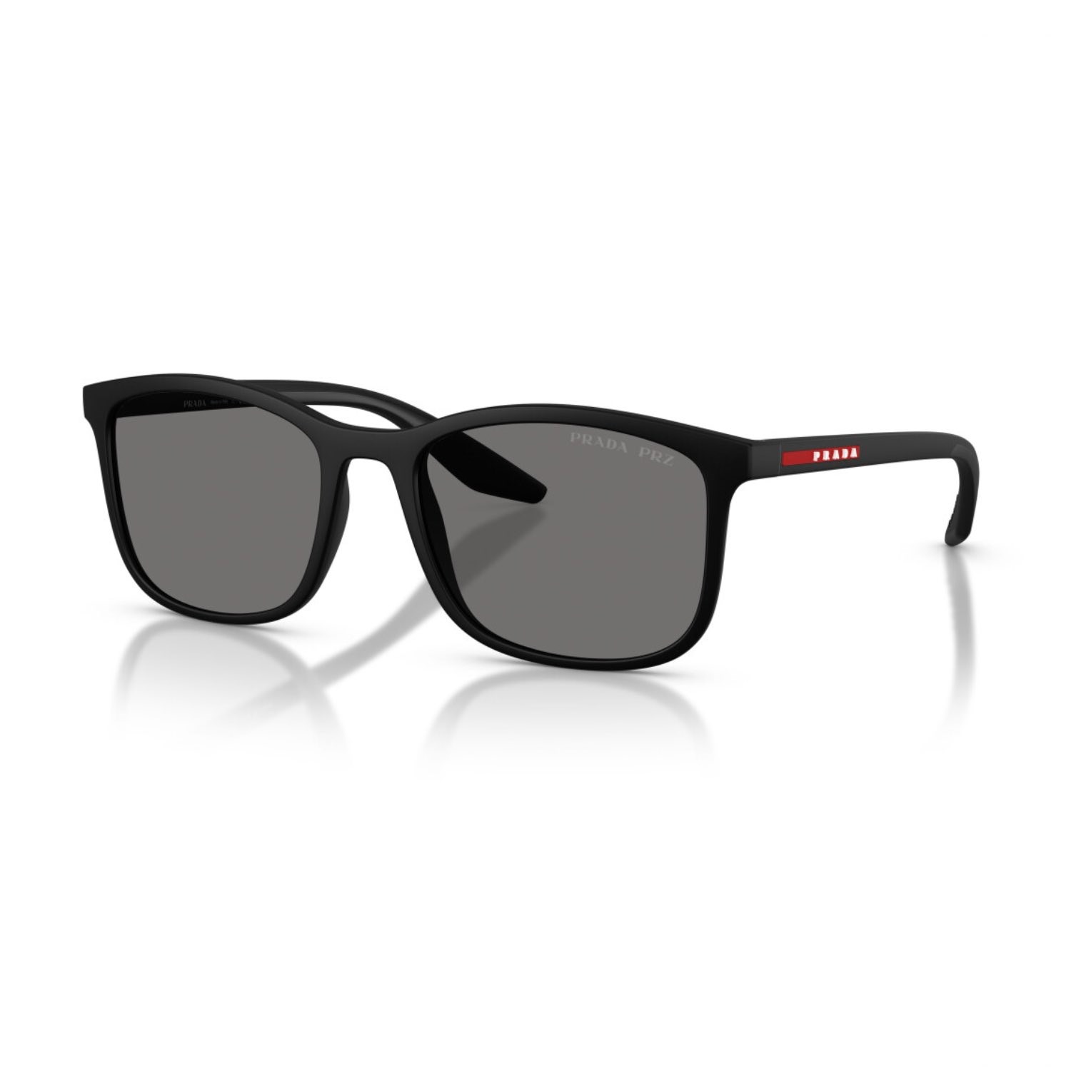 Prada PS A08S DG002G 56 Linea Rossa Erkek Polarize Kare Siyah Kemik Güneş Gözlüğü