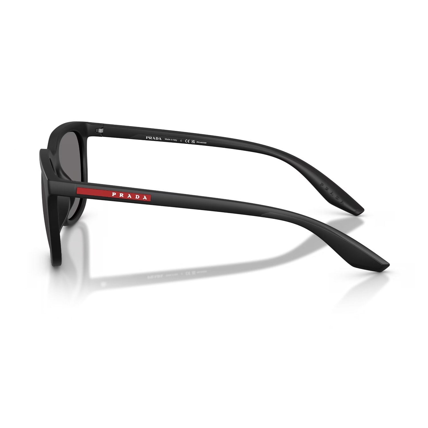 Prada PS B09SU 1BO02G 54 Linea Rossa Unisex Polarize Oval Siyah Kemik Güneş Gözlüğü