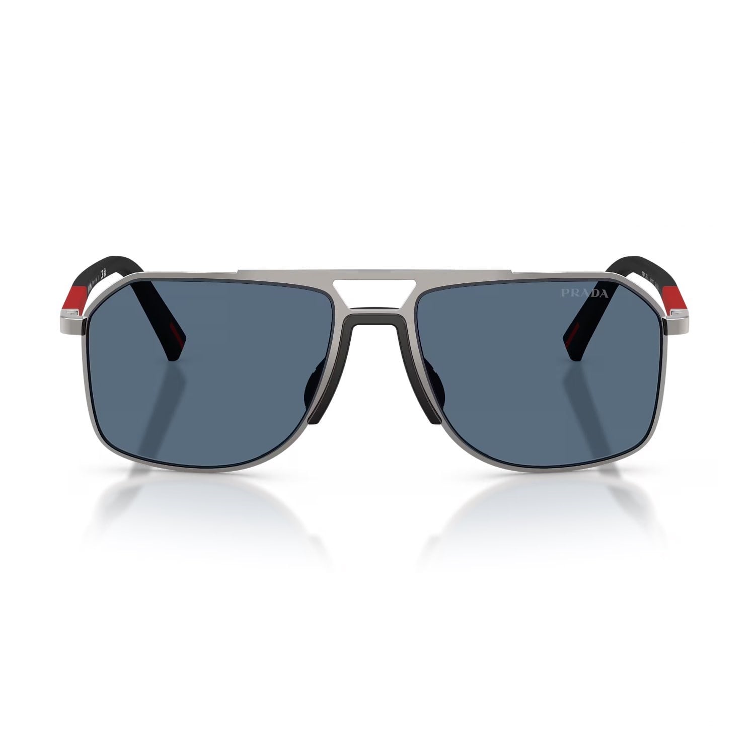 Prada PS B51S 5AV06A 56 Linea Rossa Erkek Geometrik Gun Metal Güneş Gözlüğü