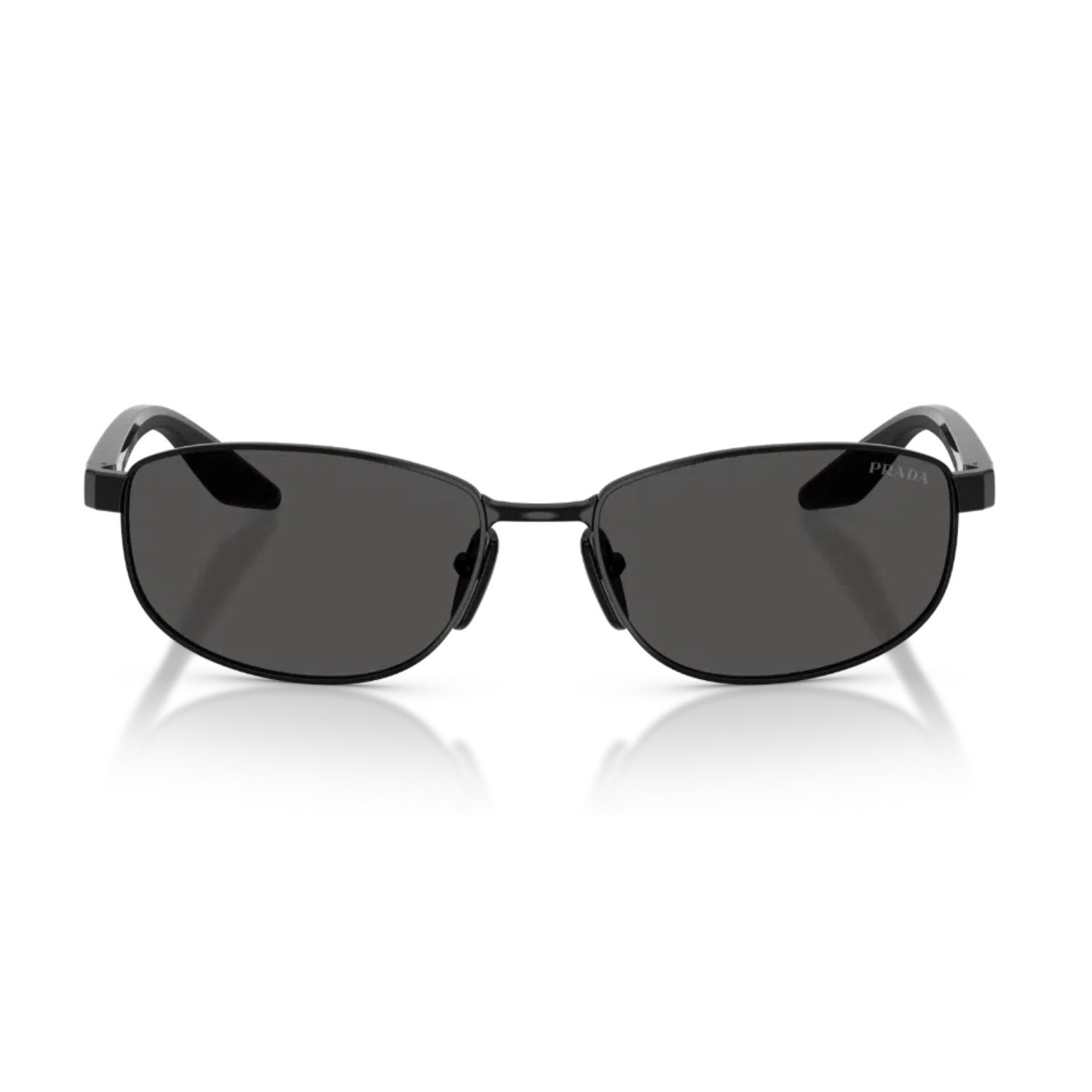 Prada PS B53S 1AB08Z 58 Linea Rossa Erkek Oval Siyah Metal Güneş Gözlüğü