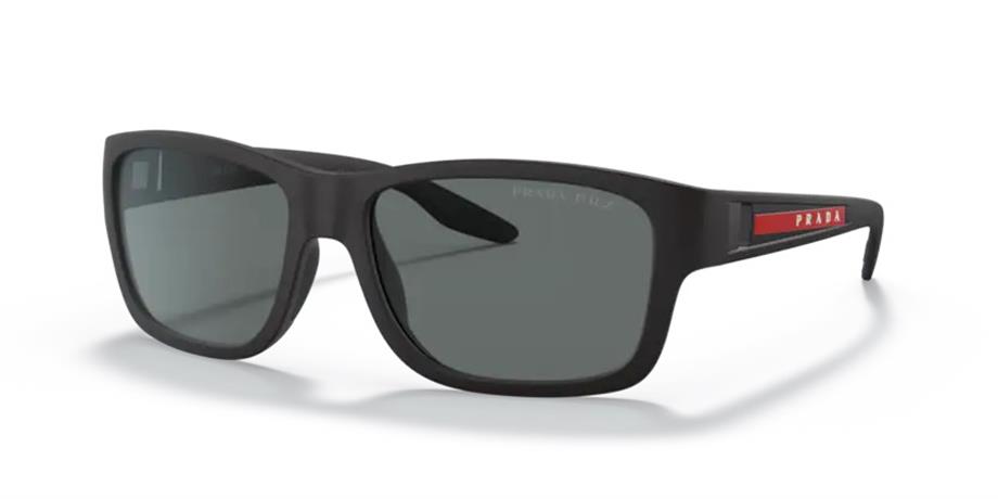 Prada SPS 01W DG002G 59 Erkek Dikdörtgen Siyah Kemik Güneş Gözlüğü  