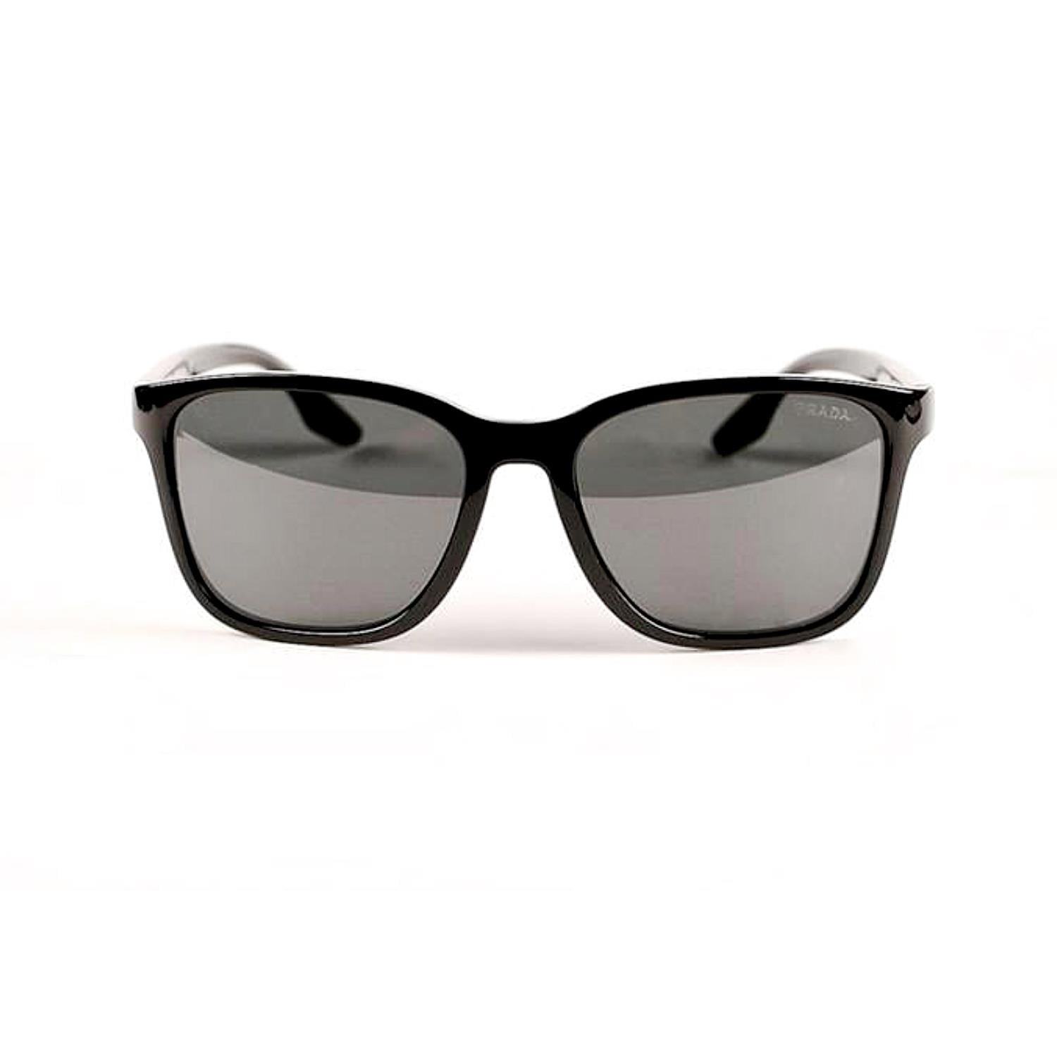 Prada SPS 02W 1AB06F 57 Erkek Dikdörtgen Siyah Kemik Güneş Gözlüğü