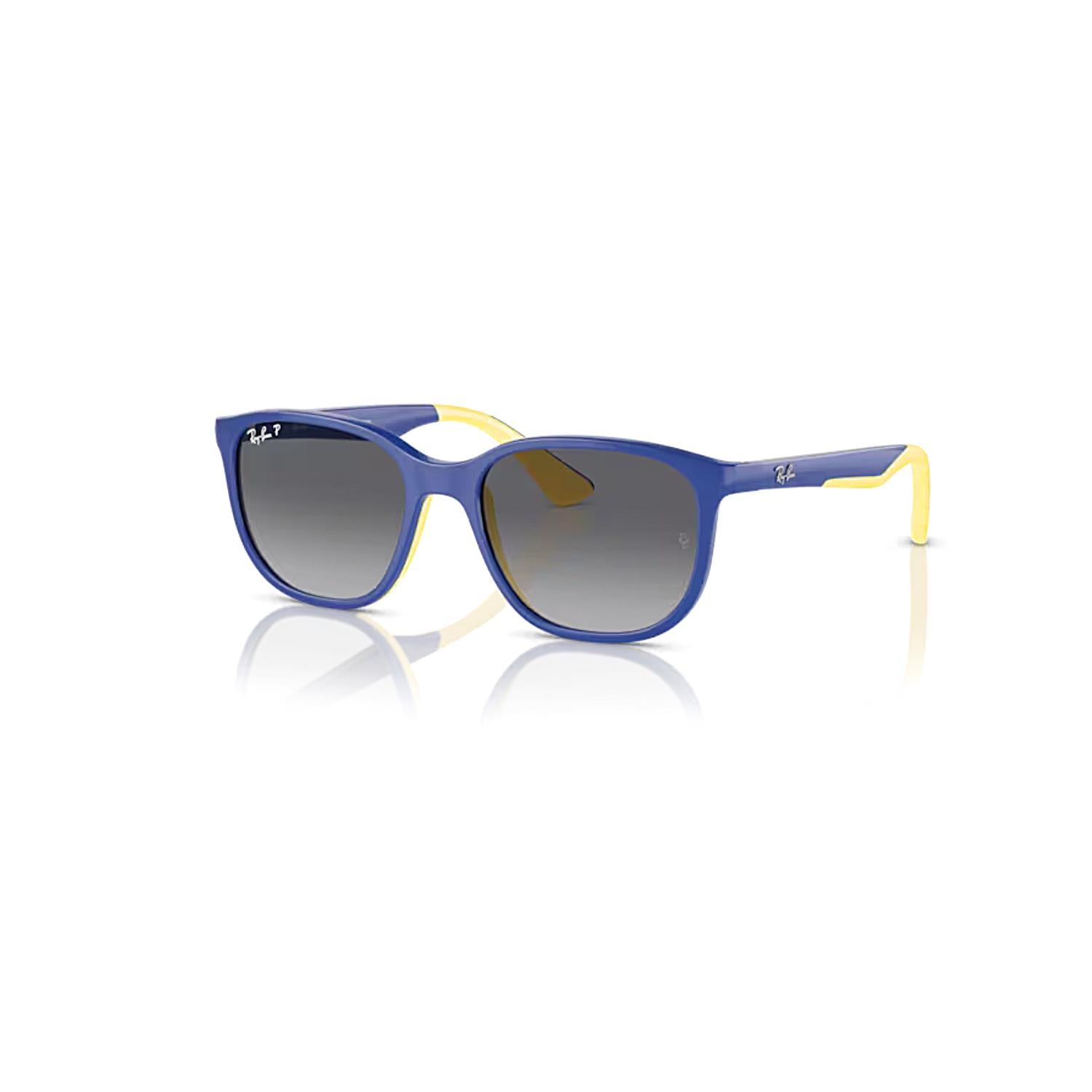 Ray-Ban Junior RJ 9078S 7132T3 48 Polarize Çocuk Kare Mavi Sarı Kemik Güneş Gözlüğü