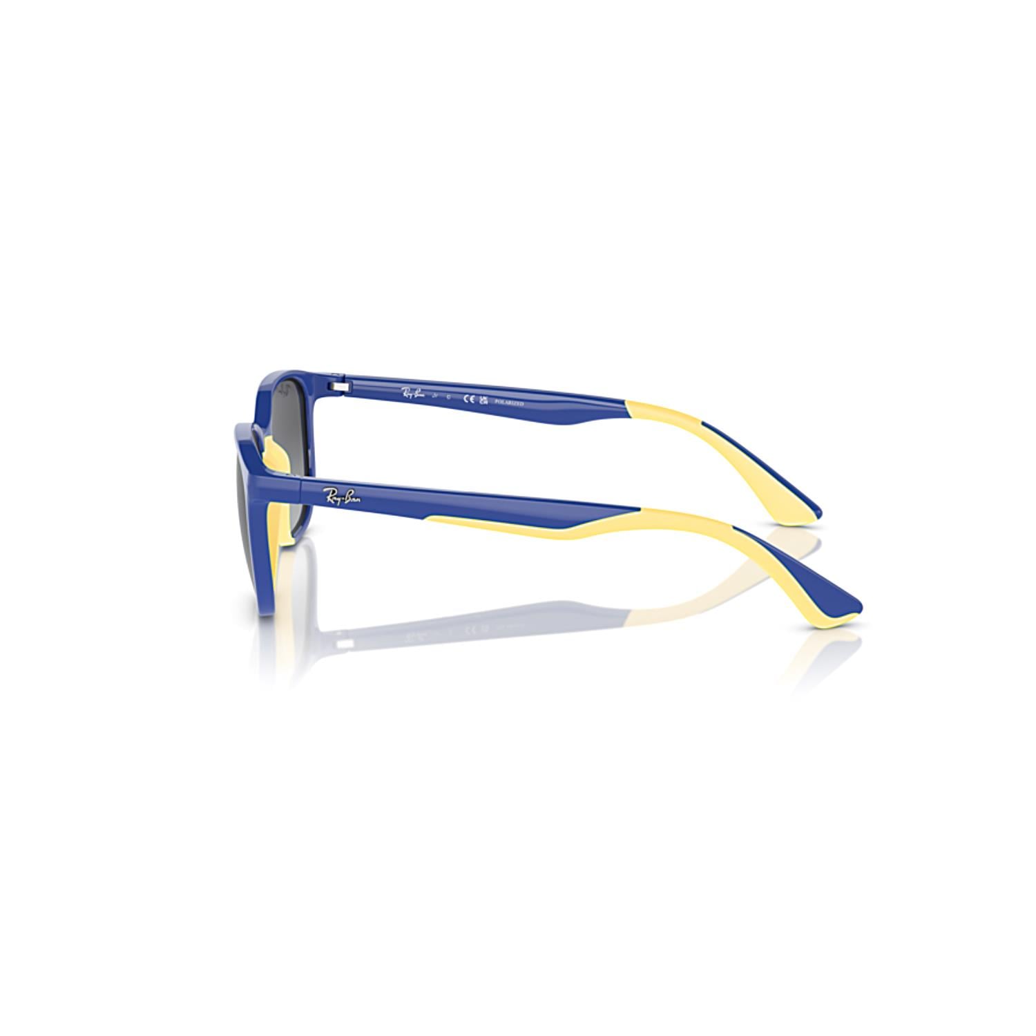 Ray-Ban Junior RJ 9078S 7132T3 48 Polarize Çocuk Kare Mavi Sarı Kemik Güneş Gözlüğü