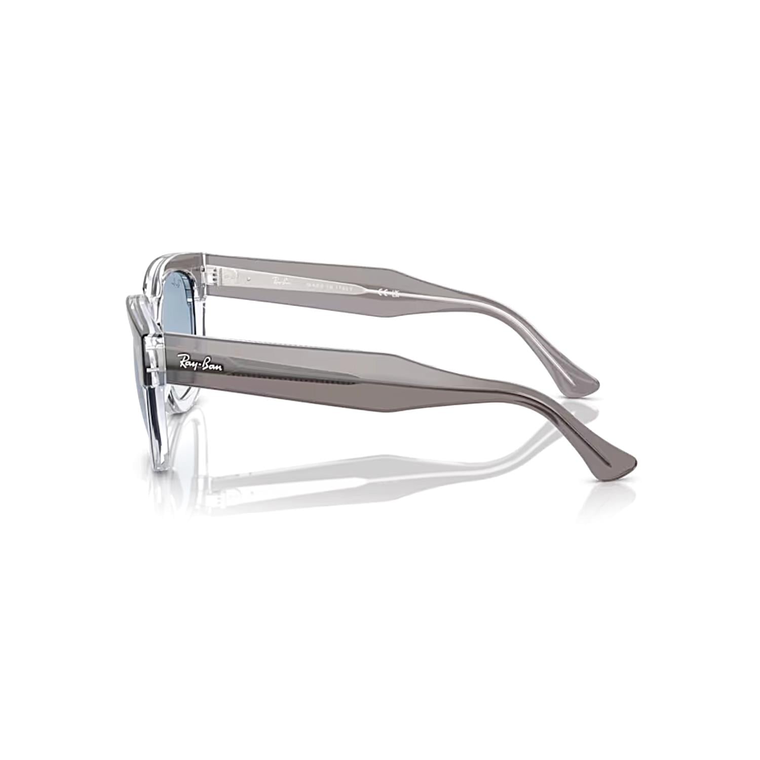 Ray-Ban RB 0298S 13553F 53 Mega Hawkeye Unisex Kare Şeffaf Üzeri Gri Kemik Güneş Gözlüğü