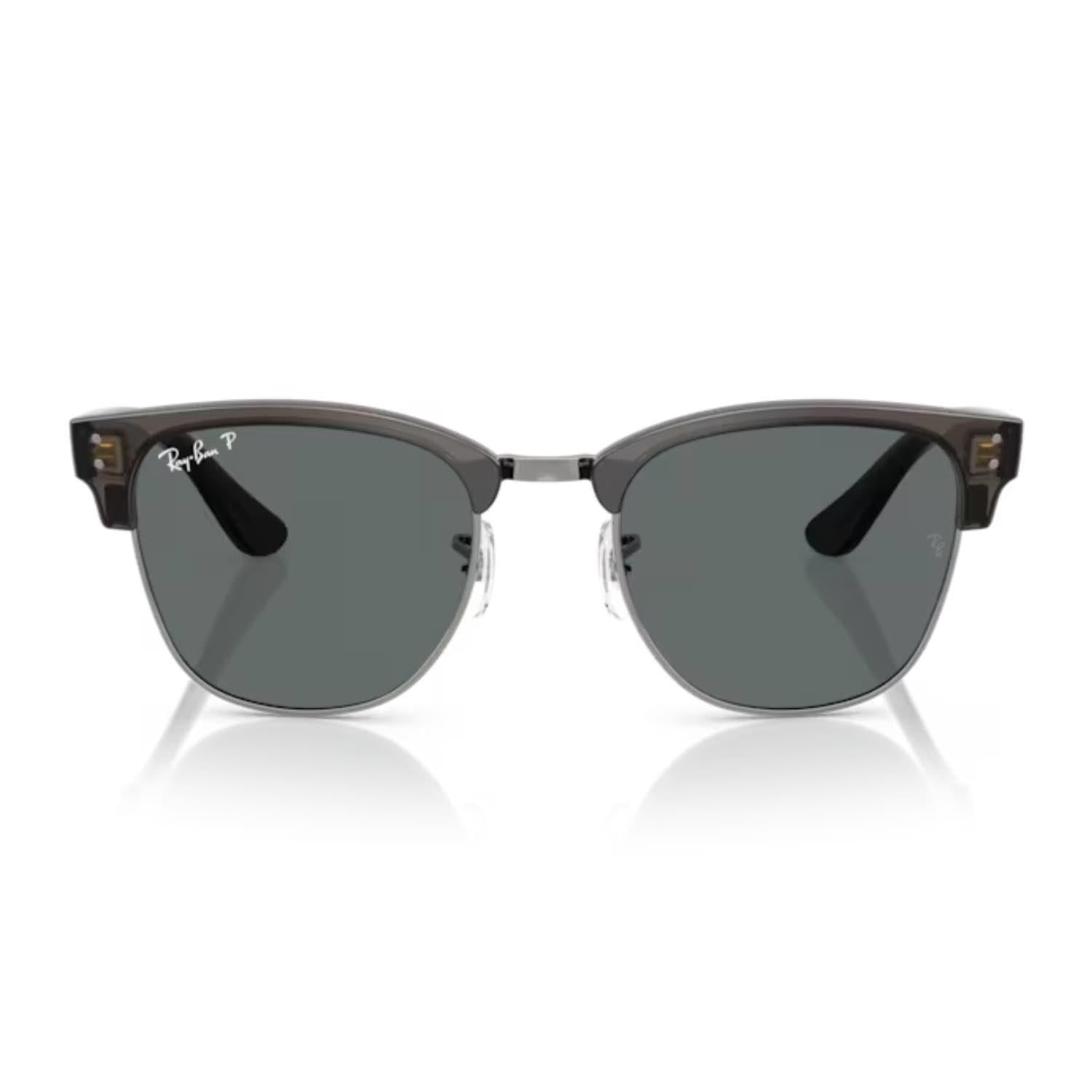 Ray-Ban RB 0504S 670781 51 Clubmaster Reverse Polarize Unisex Kare Şeffaf Füme Kemik Güneş Gözlüğü