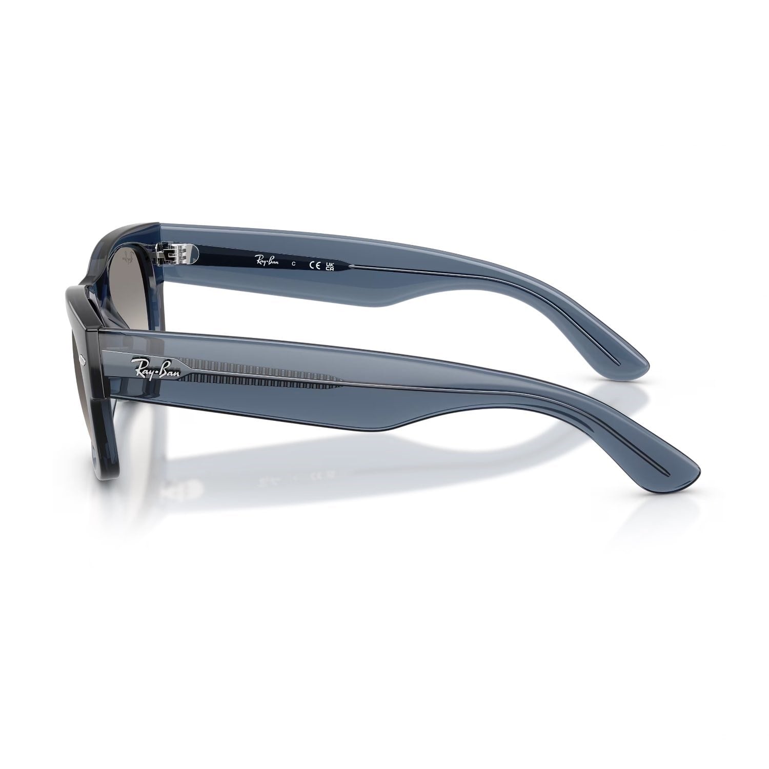 Ray-Ban RB 0832S 684532 55 Mega Wayfarer Unisex Kare Şeffaf Mavi Kemik Güneş Gözlüğü