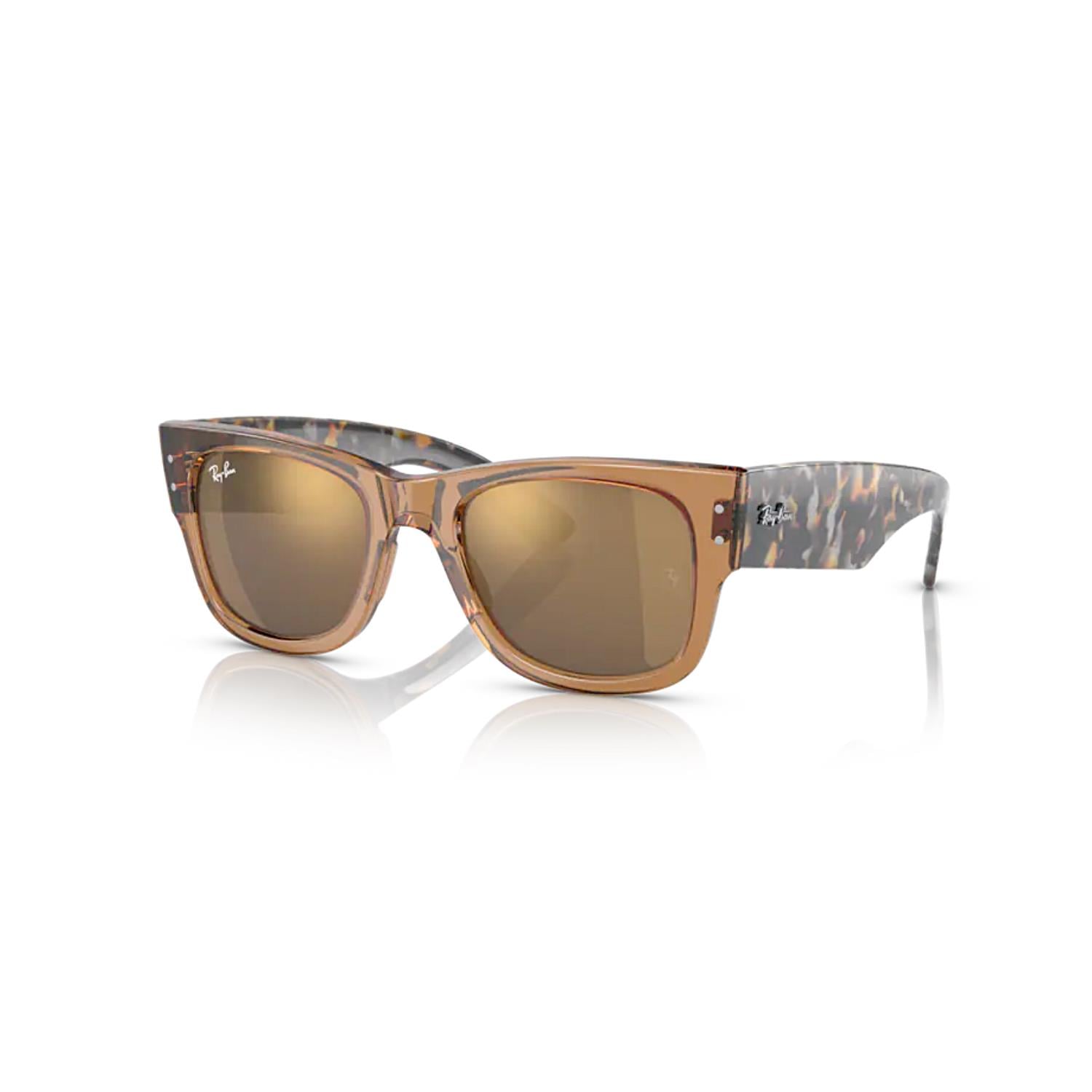 Ray-Ban RB 0840S 663693 51 Unisex Aynalı Şeffaf Kahverengi Kemik Güneş Gözlüğü