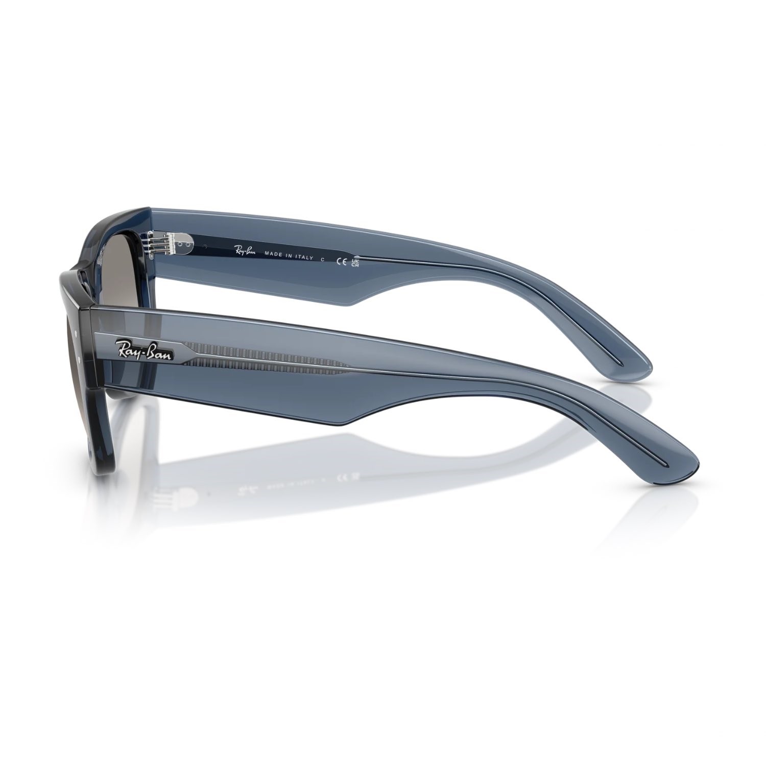 Ray-Ban RB 0840S 684532 51 Mega Wayfarer Unisex Kare Şeffaf Mavi Kemik Güneş Gözlüğü