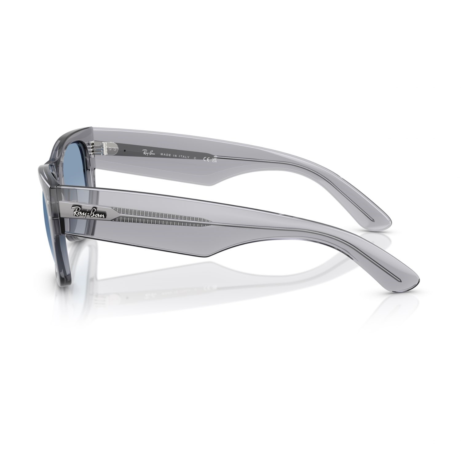 Ray-Ban RB 0840S 68463F 51 Mega Wayfarer Unisex Kare Şeffaf Gri Kemik Güneş Gözlüğü