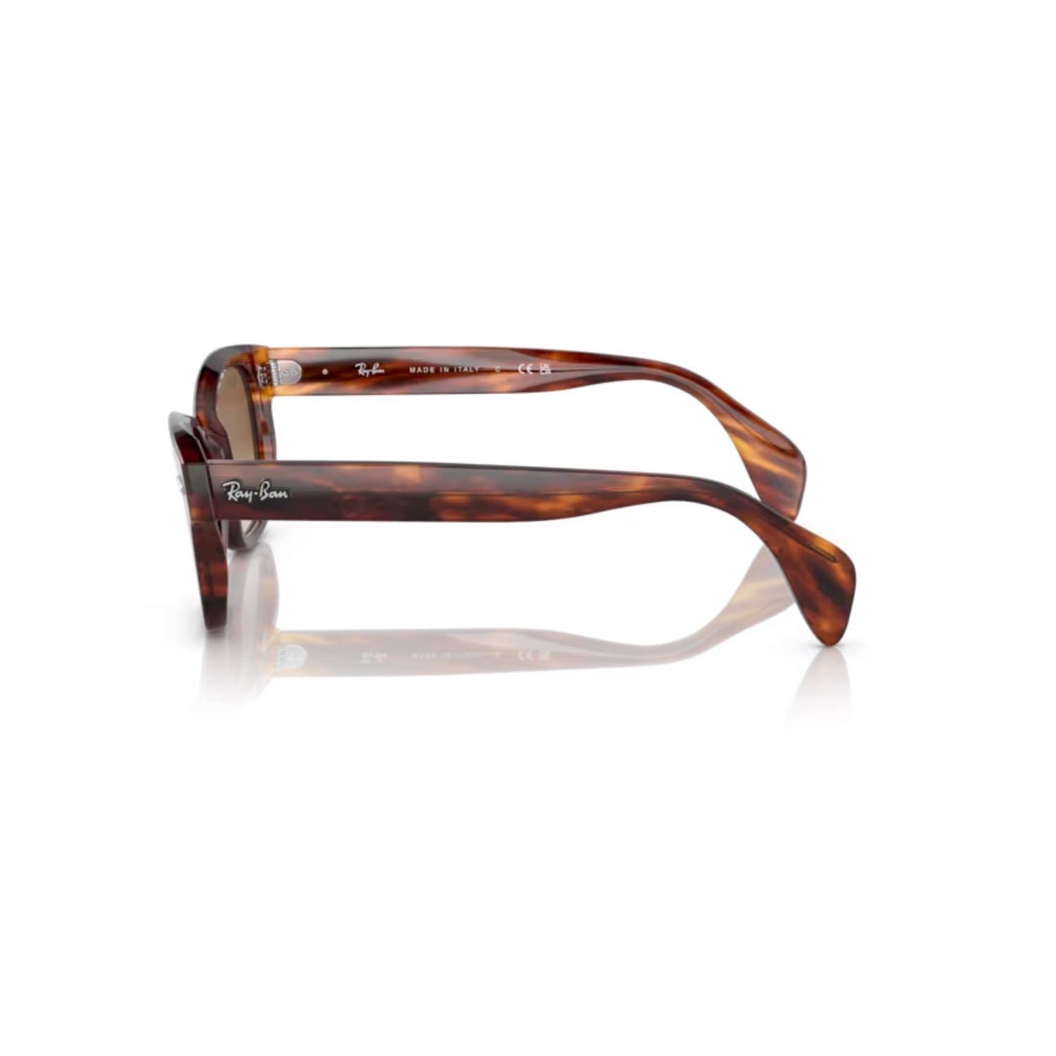 Ray-Ban RB 0880S 95451 52 Unisex Kare Kırçıllı Kahverengi Kemik Güneş Gözlüğü