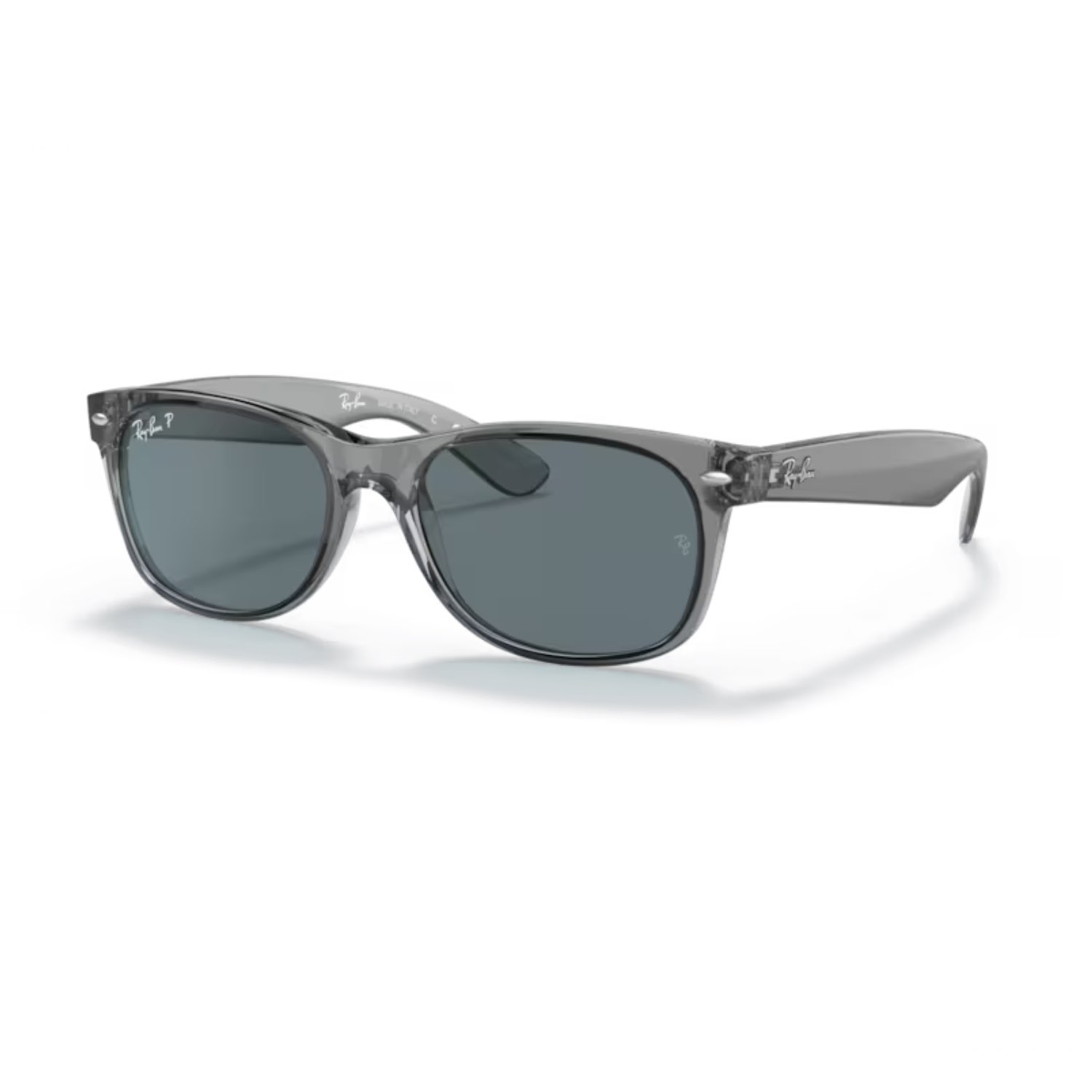 Ray-Ban RB 2132 64503R 55 New Wayfarer Unisex Polarize Kare Şeffaf Gri Kemik Güneş Gözlüğü