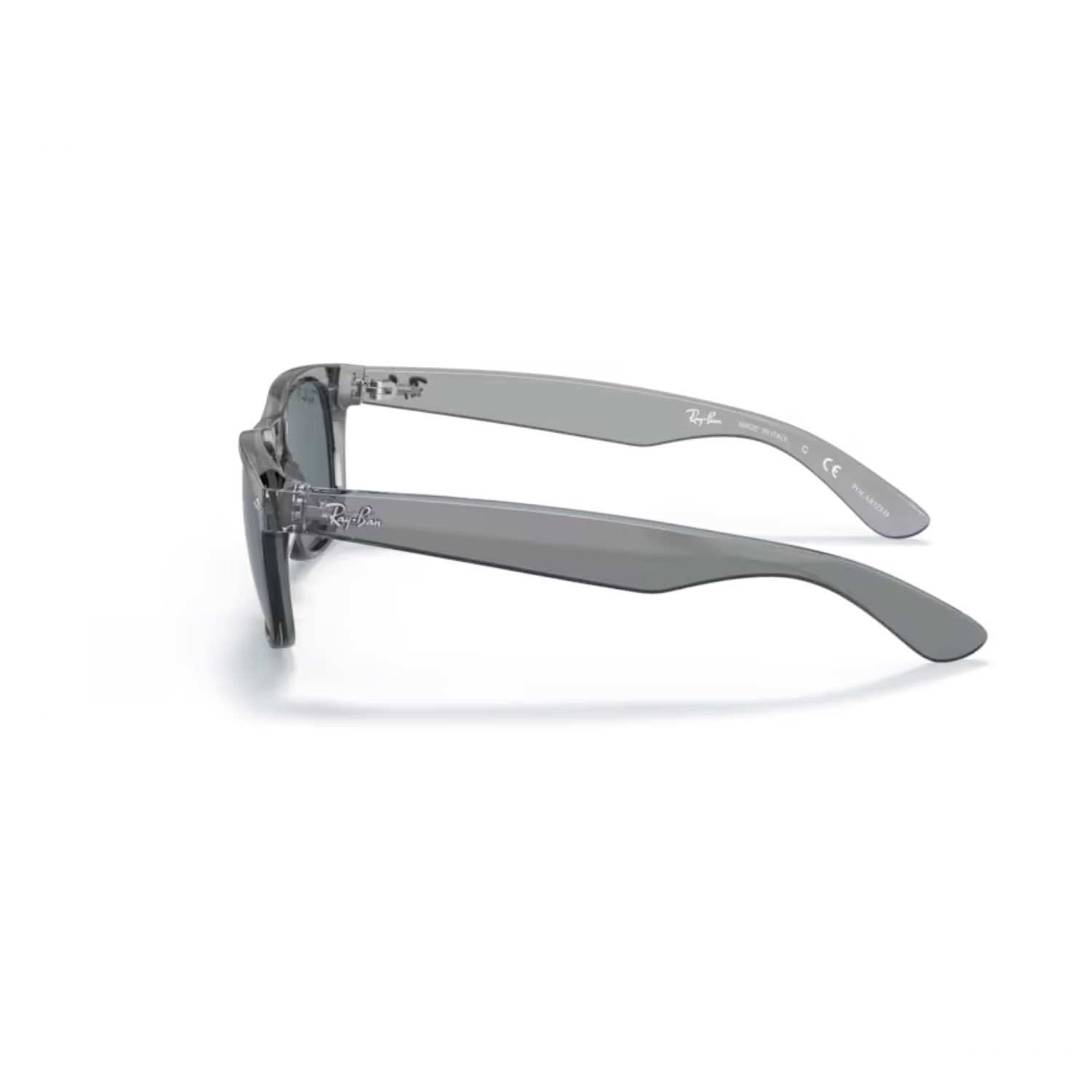 Ray-Ban RB 2132 64503R 55 New Wayfarer Unisex Polarize Kare Şeffaf Gri Kemik Güneş Gözlüğü