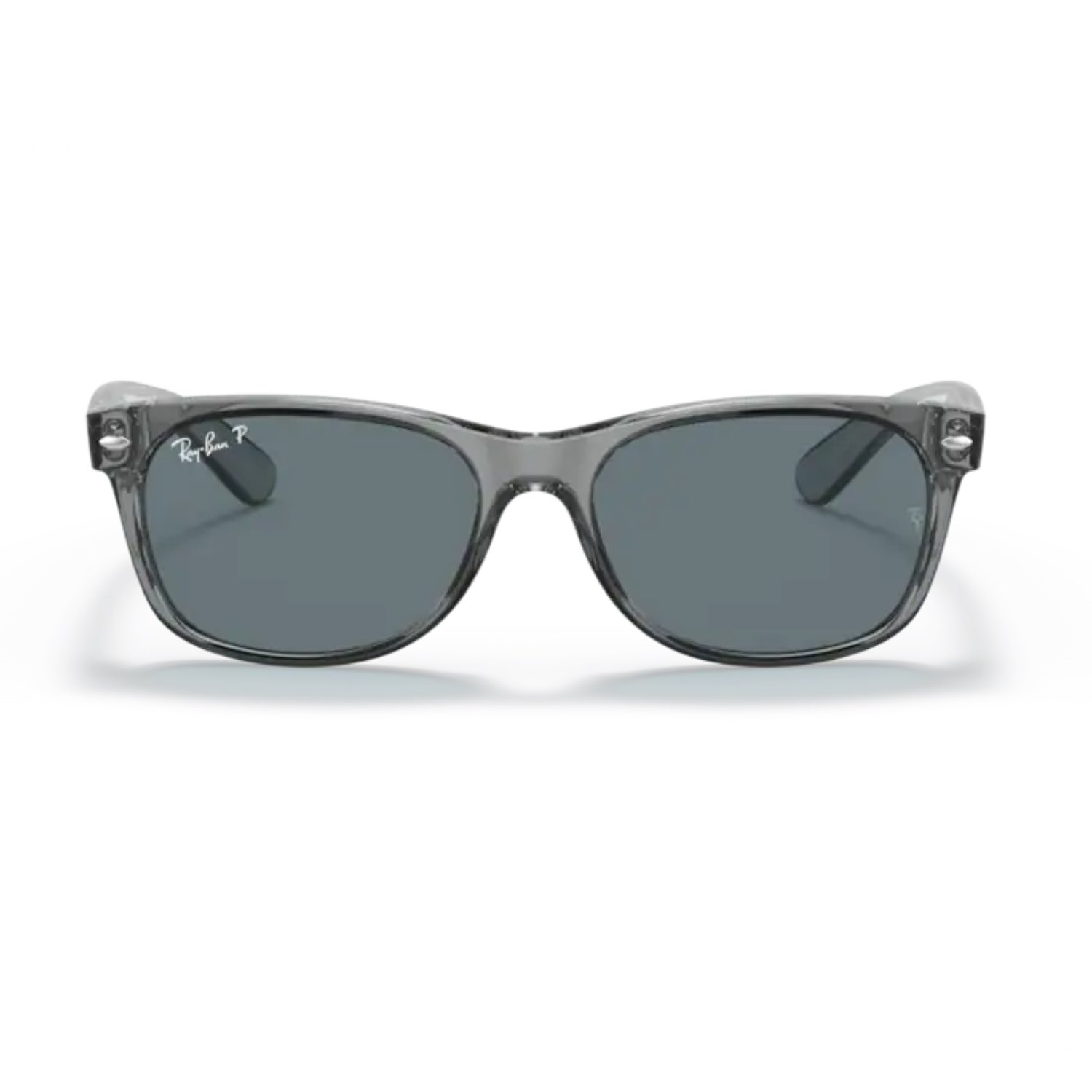 Ray-Ban RB 2132 64503R 55 New Wayfarer Unisex Polarize Kare Şeffaf Gri Kemik Güneş Gözlüğü