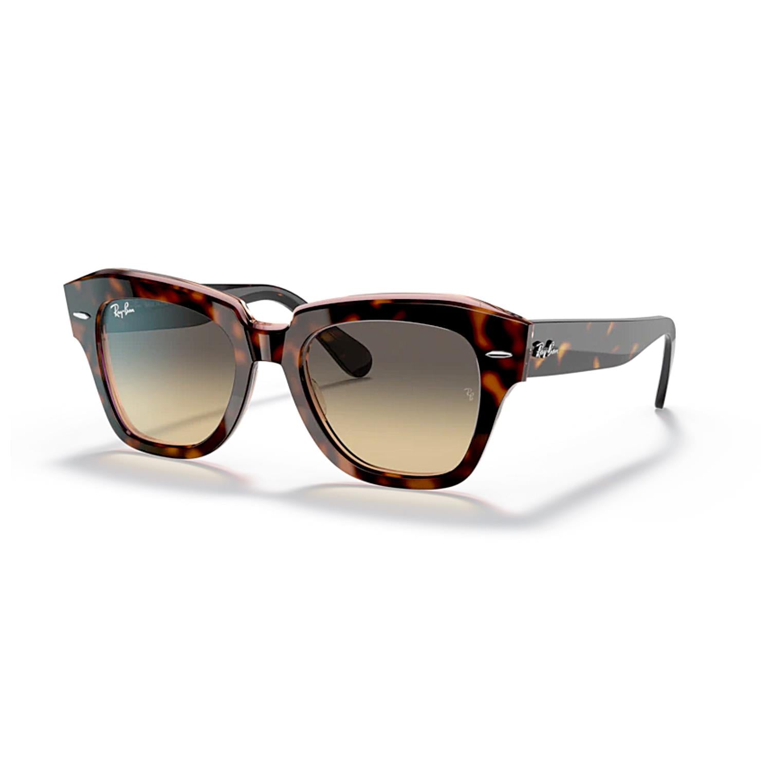 Ray-Ban RB 2186 1324BG 49 State Street Kadın Kahverengi Cat Eye Kemik Güneş Gözlüğü
