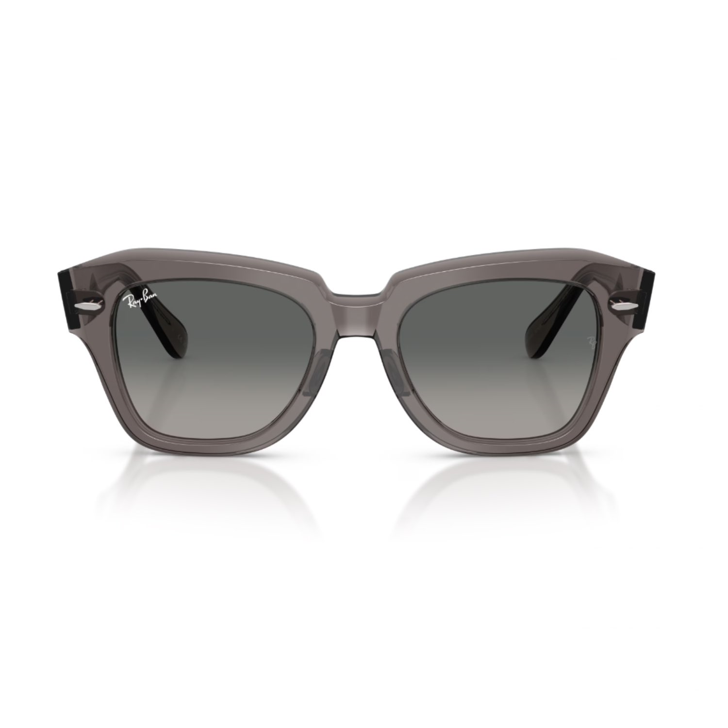 Ray-Ban RB 2186 136971 49 State Street Unisex Kare Degrade Gri Kemik Güneş Gözlüğü