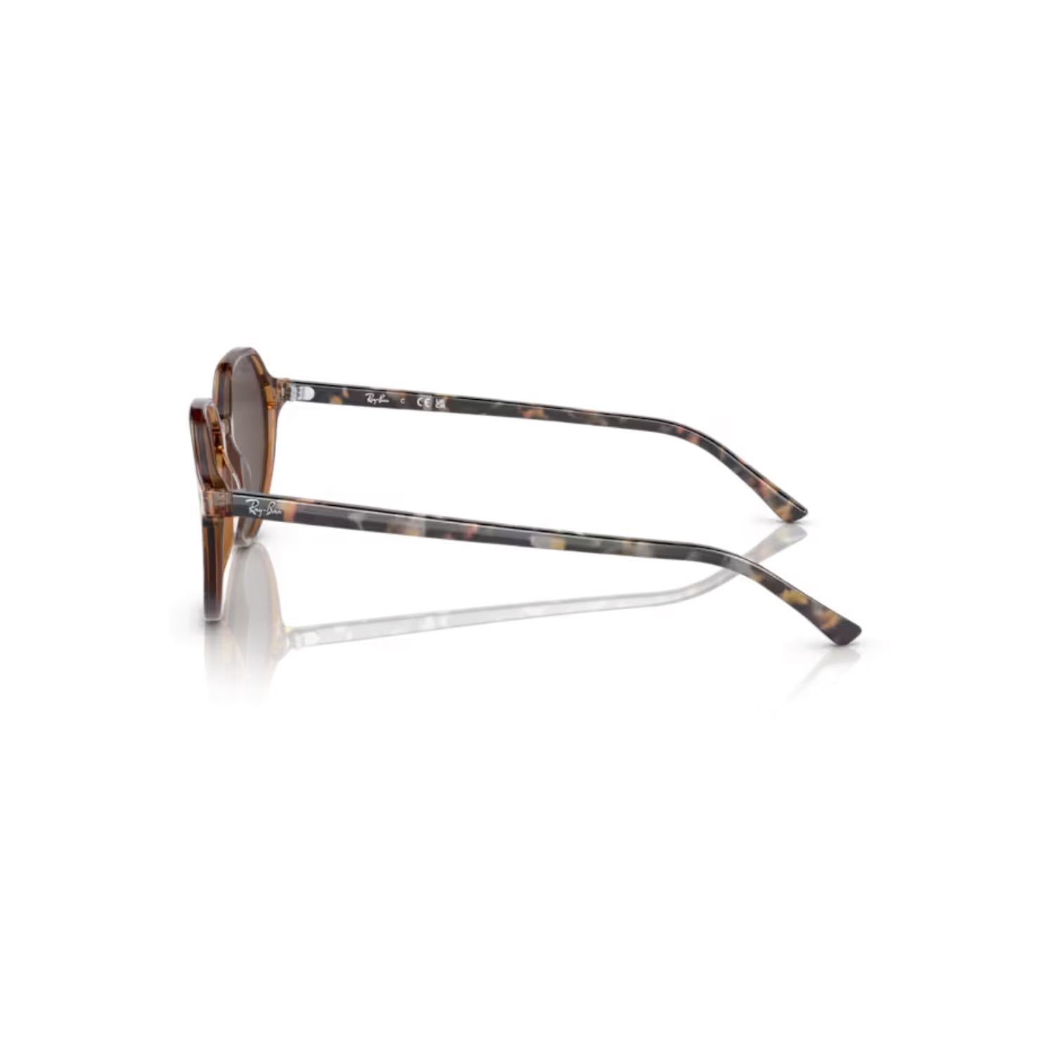 Ray-Ban RB 2195 663693 51 Thalia Aynalı Unisex Geometrik Kahverengi Şeffaf Kemik Güneş Gözlüğü