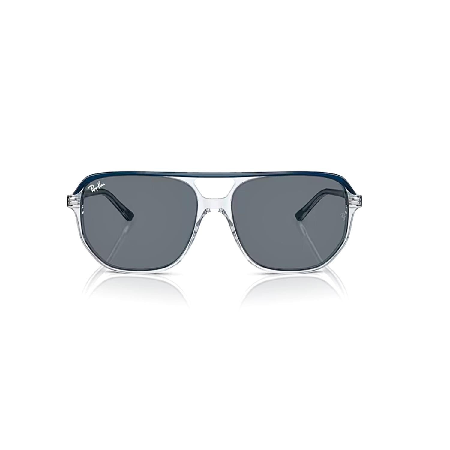 Ray-Ban RB 2205 1397R5 60 Bill One Unisex Geometrik Şeffaf Mavi Kemik Güneş Gözlüğü 