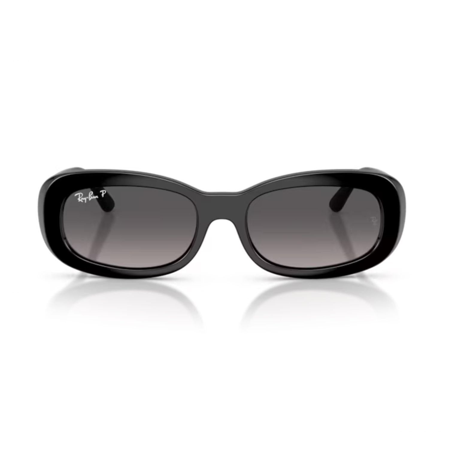 Ray-Ban RB 2221 901M3 53 Kadın Polarize Oval Degrade Siyah Kemik Güneş Gözlüğü