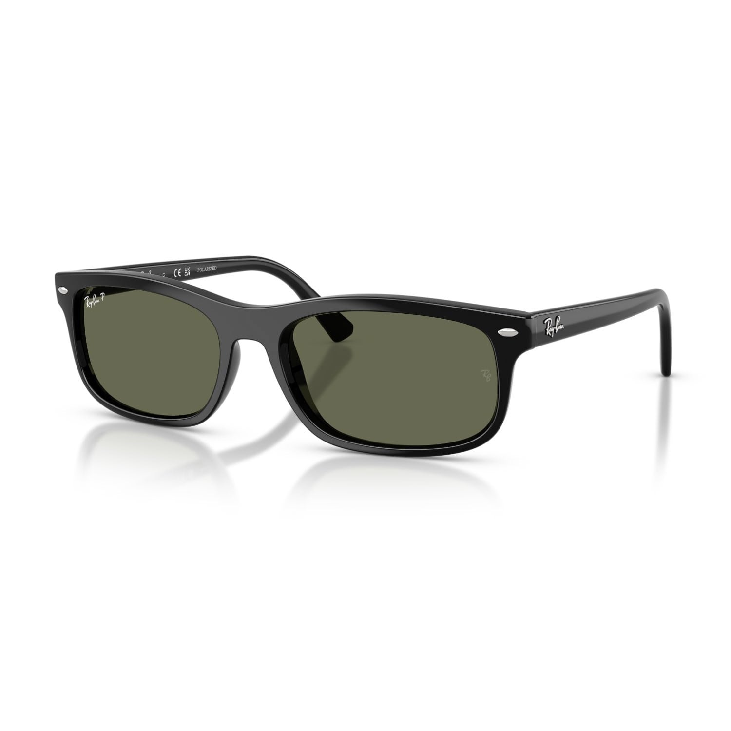 Ray-Ban RB 2224 90158 57 Unisex Polarize Dikdörtgen Siyah Kemik Güneş Gözlüğü