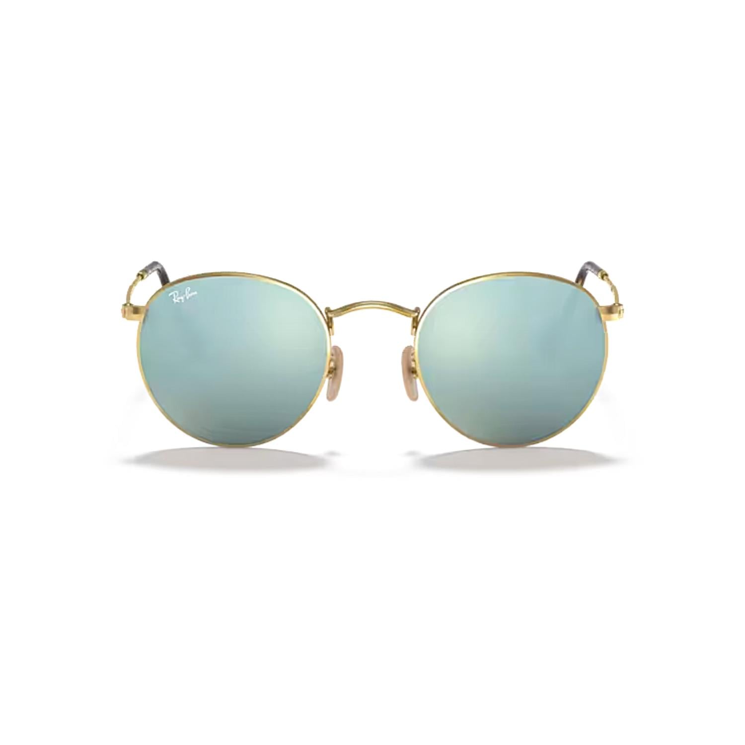 Ray-Ban RB 3447N 00130 50 Round Metal Unisex Aynalı Yuvarlak Altın Metal Güneş Gözlüğü