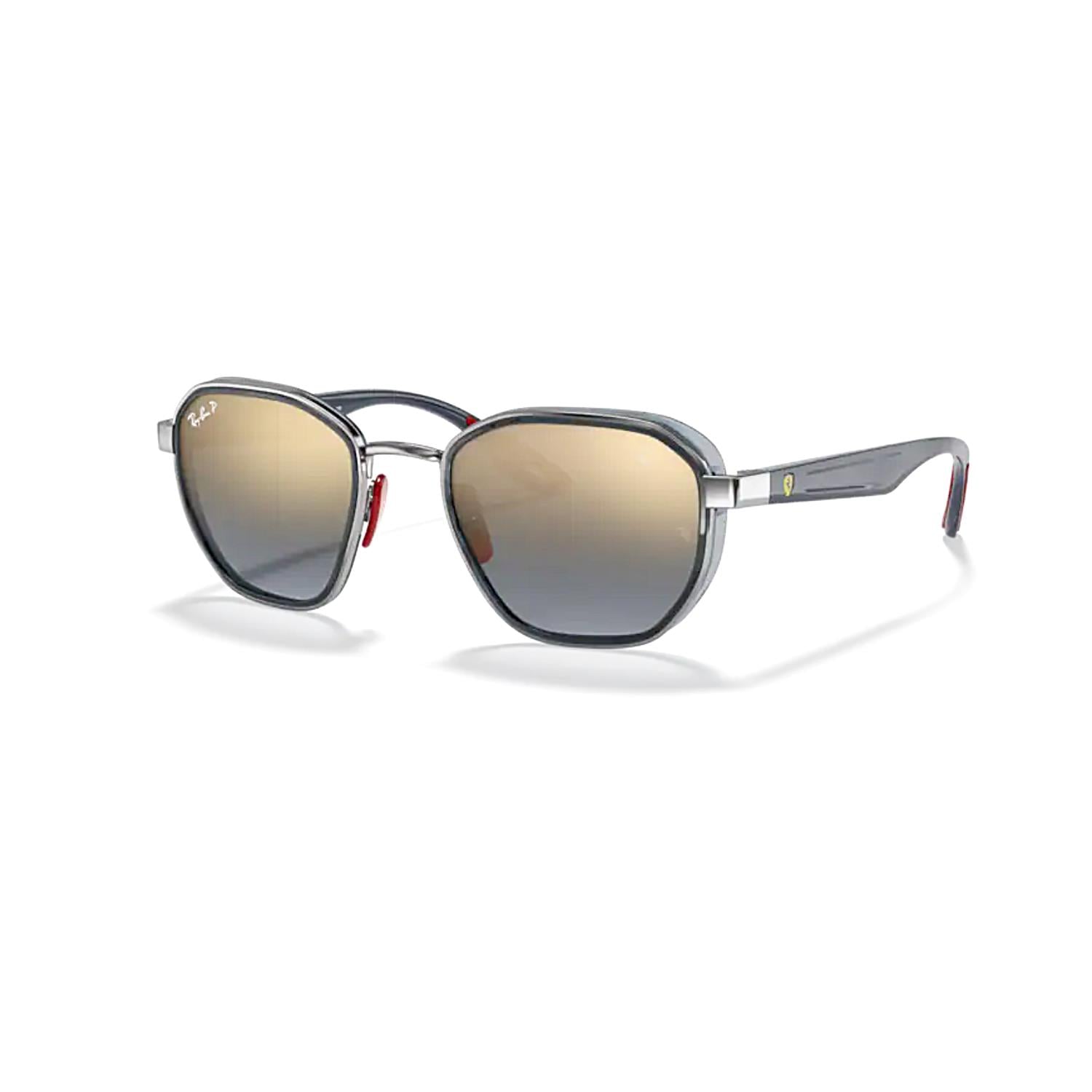 Ray-Ban RB 3674M F001JO 51 Scuderia Ferrari Polarize Unisex Geometrik Bronz Metal Güneş Gözlüğü