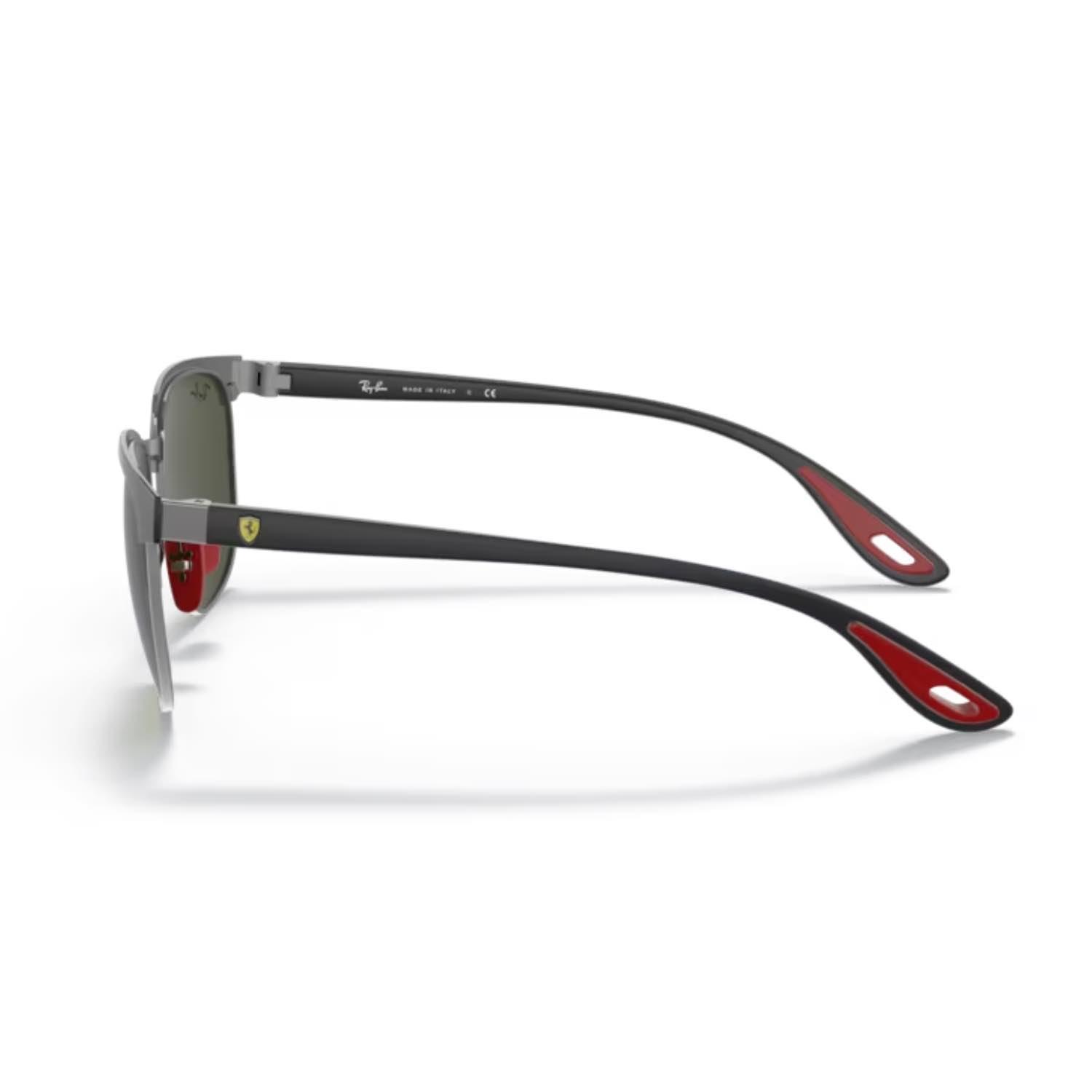 Ray-Ban RB 3698M F07331 53 Scuderia Ferrari Unisex Oval Siyah Metal Güneş Gözlüğü