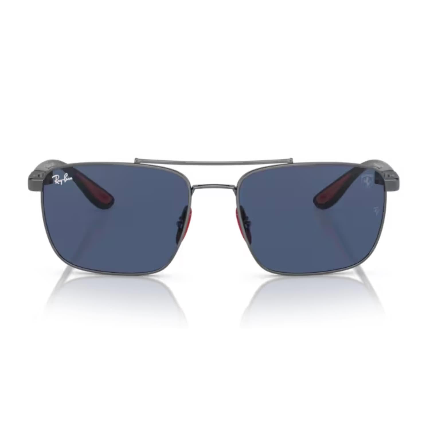 Ray-Ban RB 3715M F08580 58 Scuderia Ferrarii Erkek Oval Füme Metal Güneş Gözlüğü