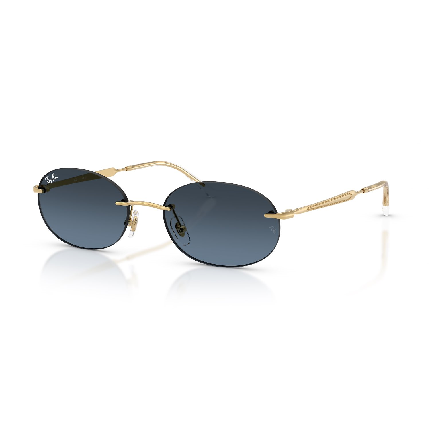 Ray-Ban RB 3767 0014C 54 Unisex Oval Gold Degrade Metal Güneş Gözlüğü